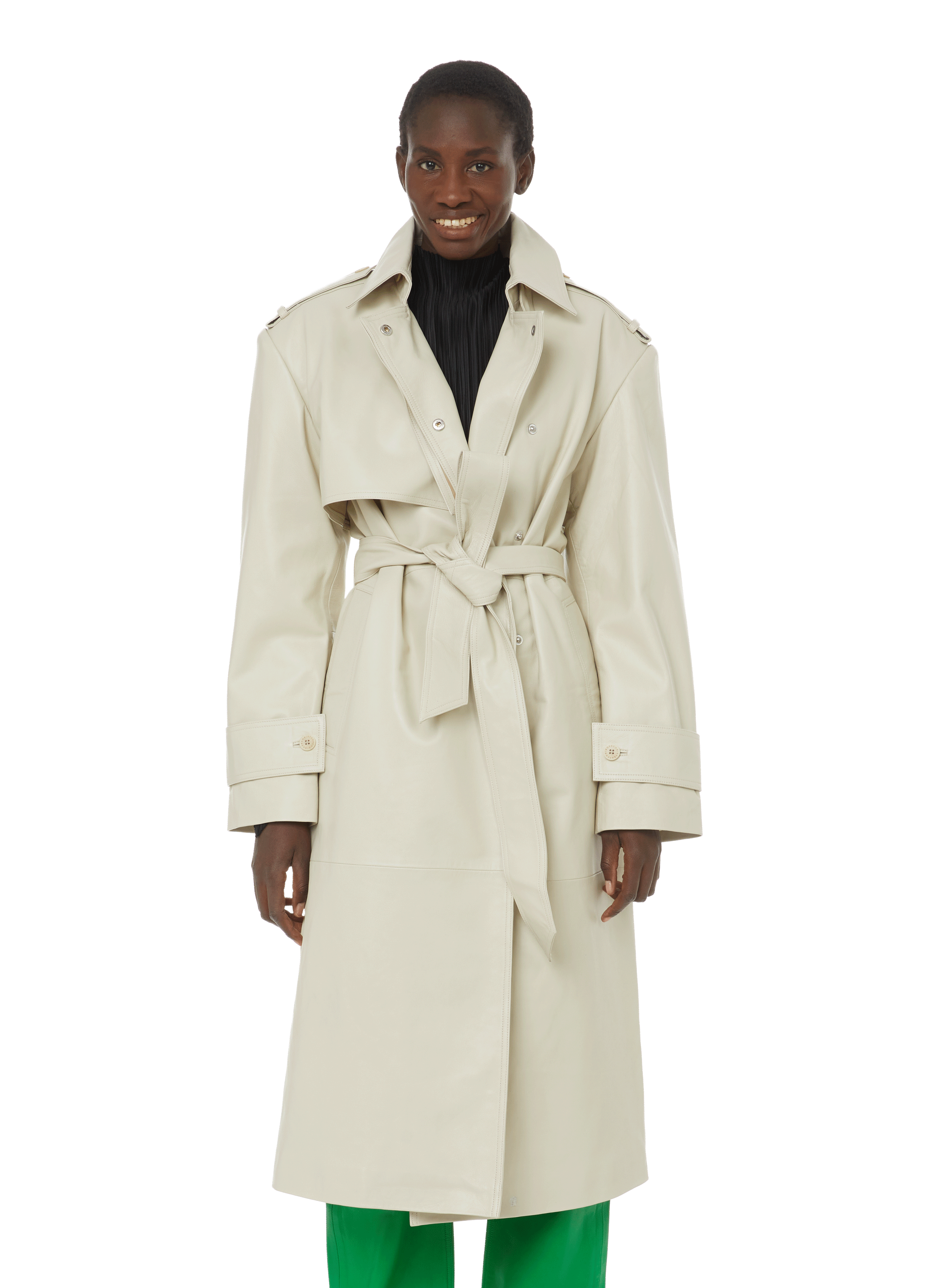 Trench Pisonia en cuir Beige REMAIN