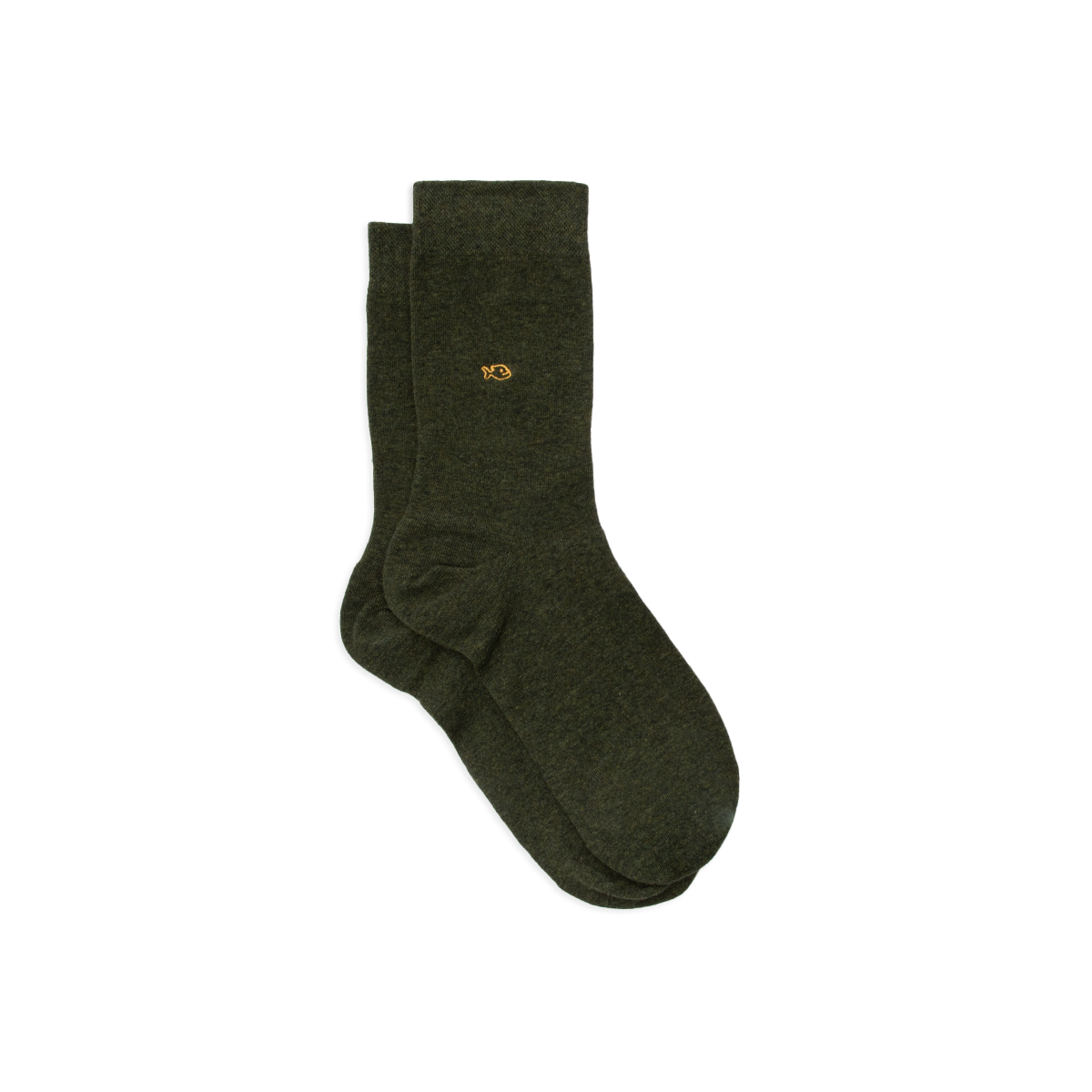 Chaussettes en coton peigné unies  Kaki foncé