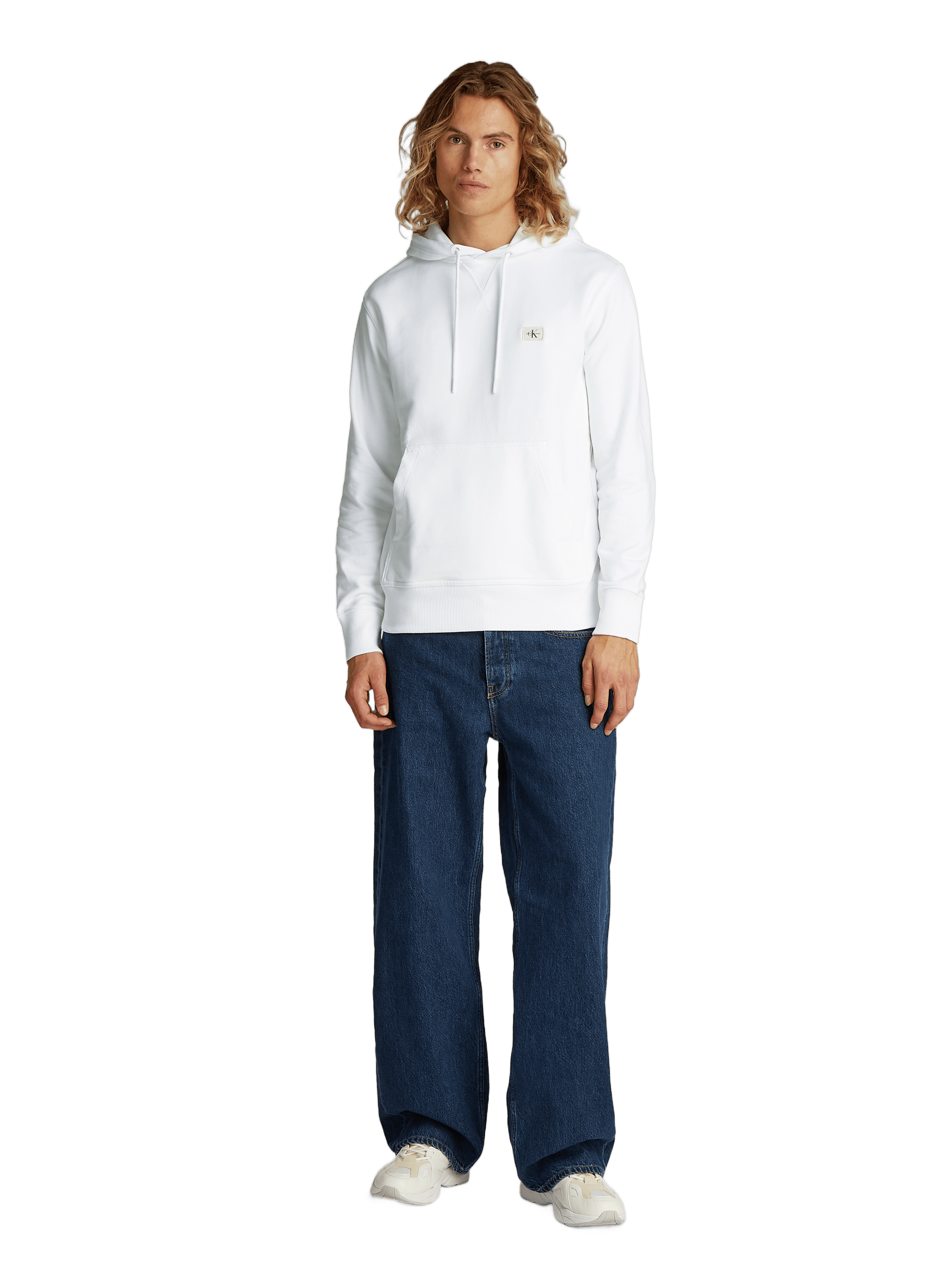 Hoodie en coton CALVIN KLEIN Blanc