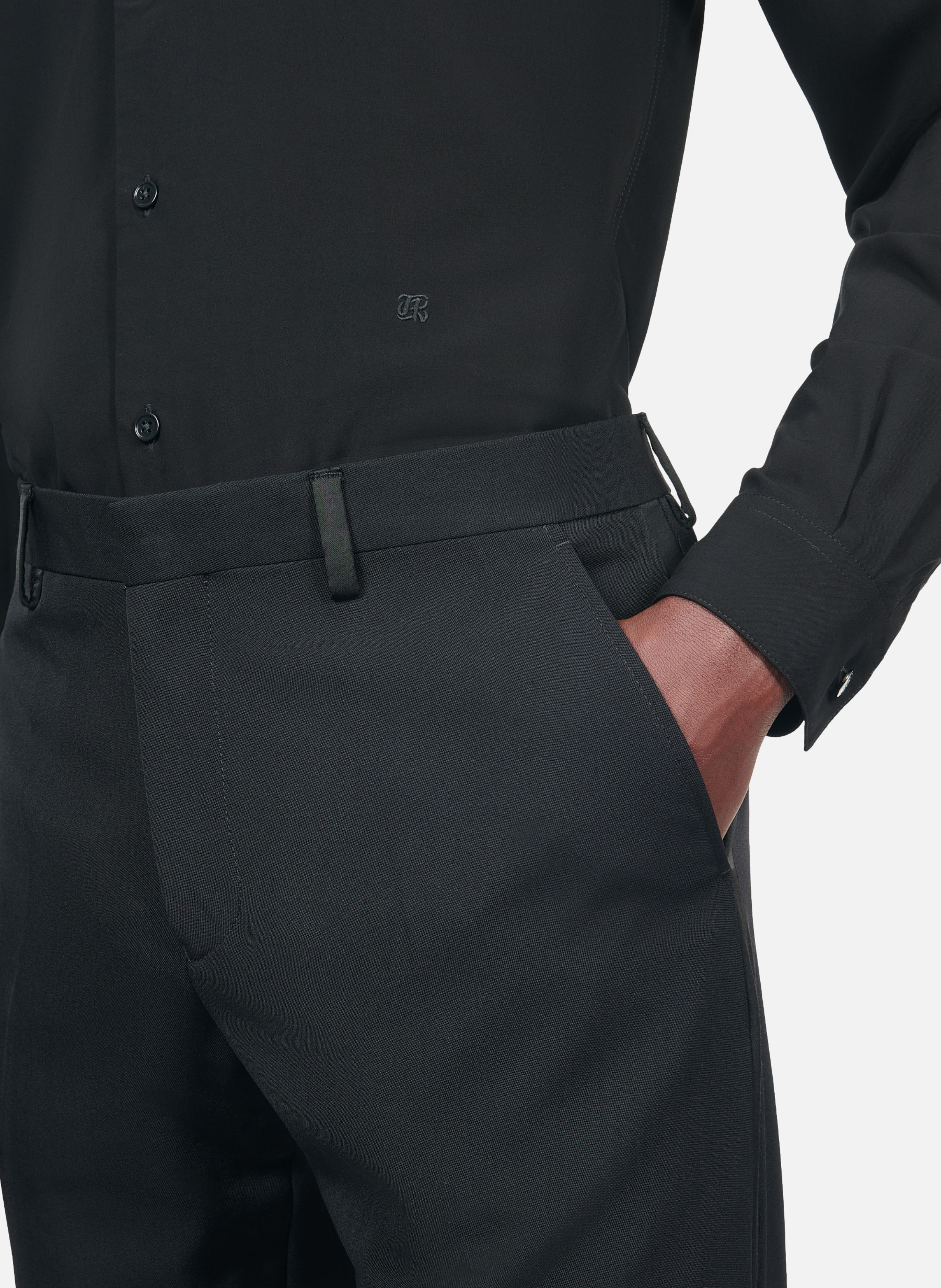 Chemise fluide à coupe droite avec broderie THE KOOPLES Noir