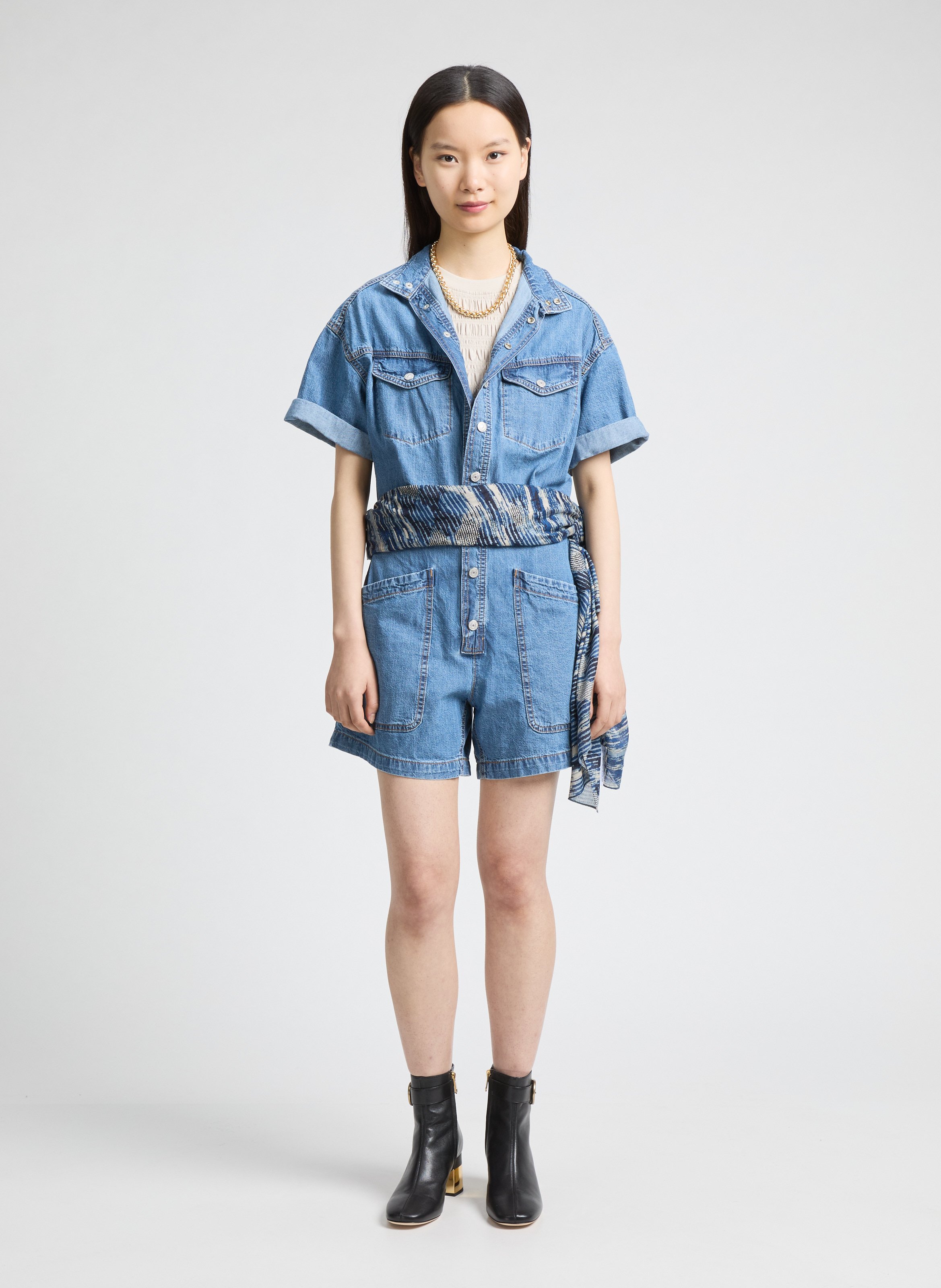 Foulard imprimé AU PRINTEMPS PARIS Bleu