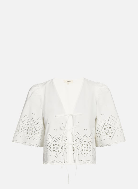Blouse crochet en coton Blanc by SUNCOO SUNCOO Blouse crochet en coton Blanc