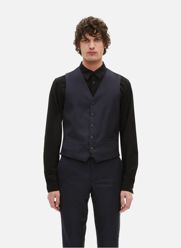 Gilet de costume en laine coupe tailleur Bleu by THE KOOPLES THE KOOPLES Gilet de costume en laine coupe tailleur Bleu