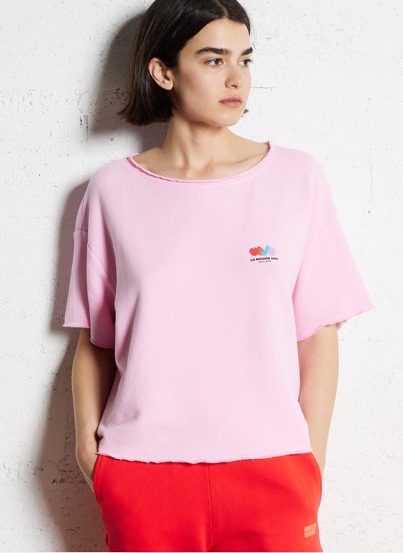 Tee-shirt oversize uni à logo atubay Rose by AMERICAN VINTAGE AMERICAN VINTAGE Tee-shirt oversize uni à logo atubay Rose