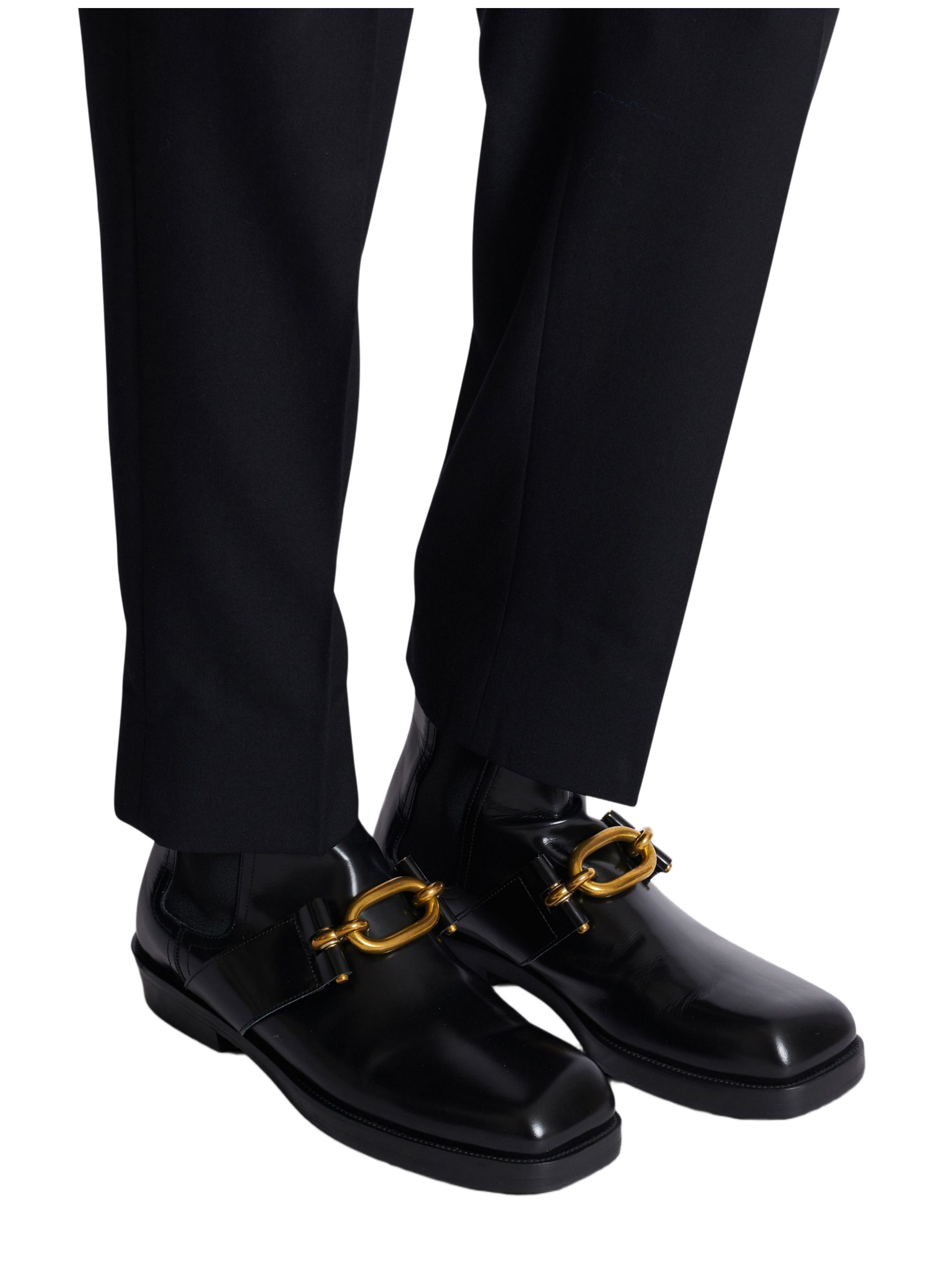 Boots chelsea sync en cuir glacé BALMAIN Noir