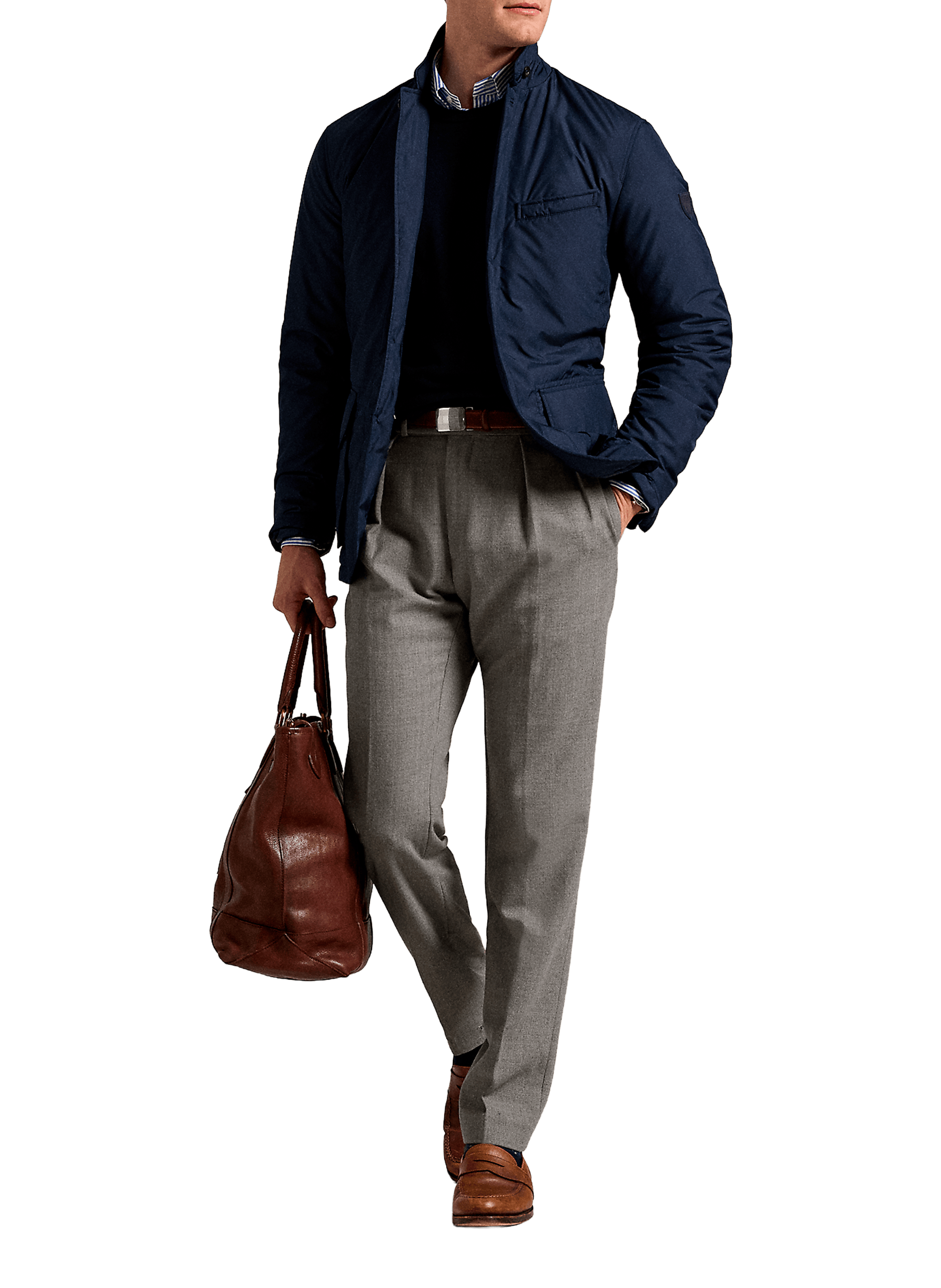 Straight embroidered sweater in cotton and cashmere blend POLO RALPH LAUREN Blue