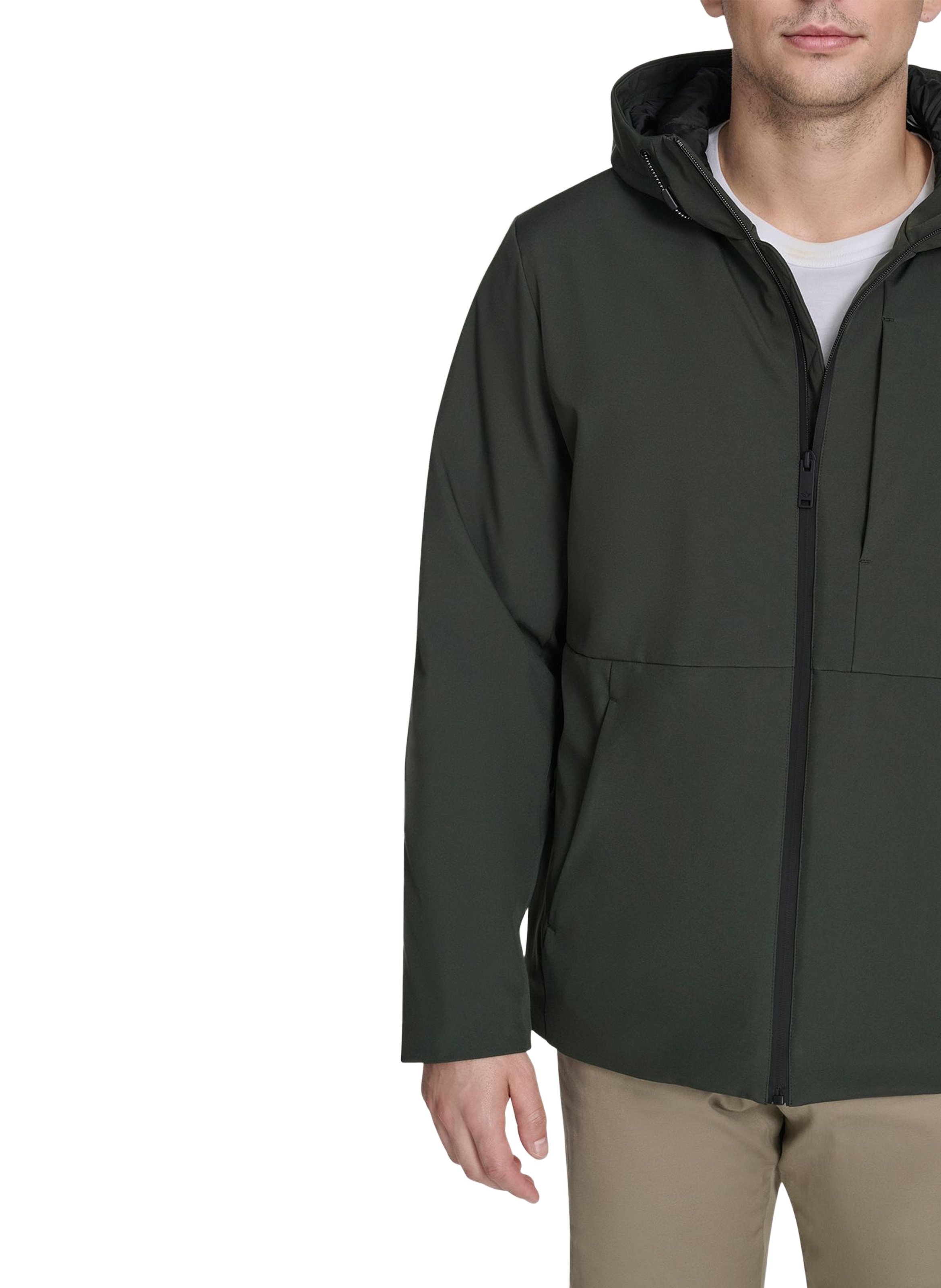 DOCKERS Hooded cotton blend jacket Khaki