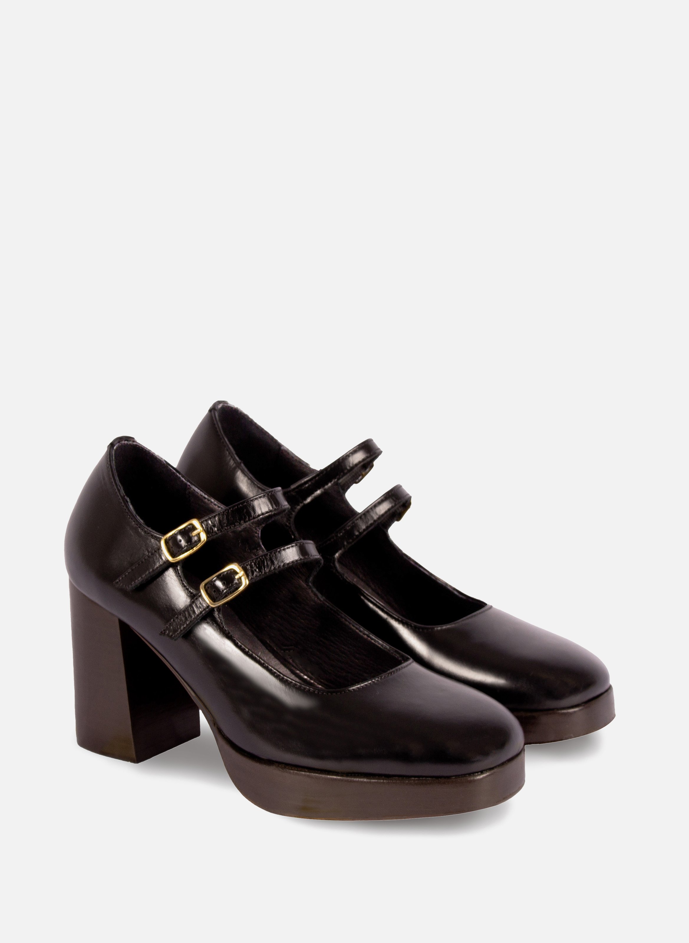 Babies plateforme cuir JULES & JENN Noir