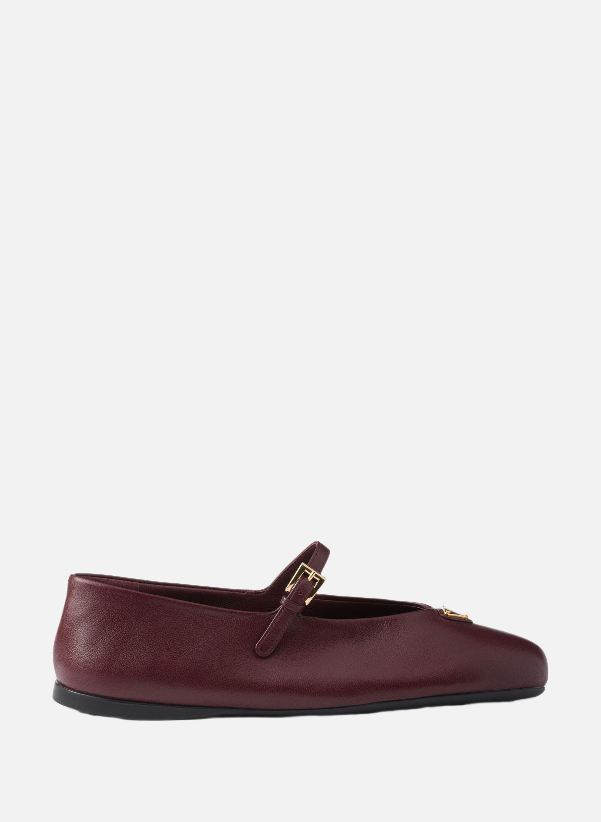 Ballerines en cuir nappa PRADA Rouge