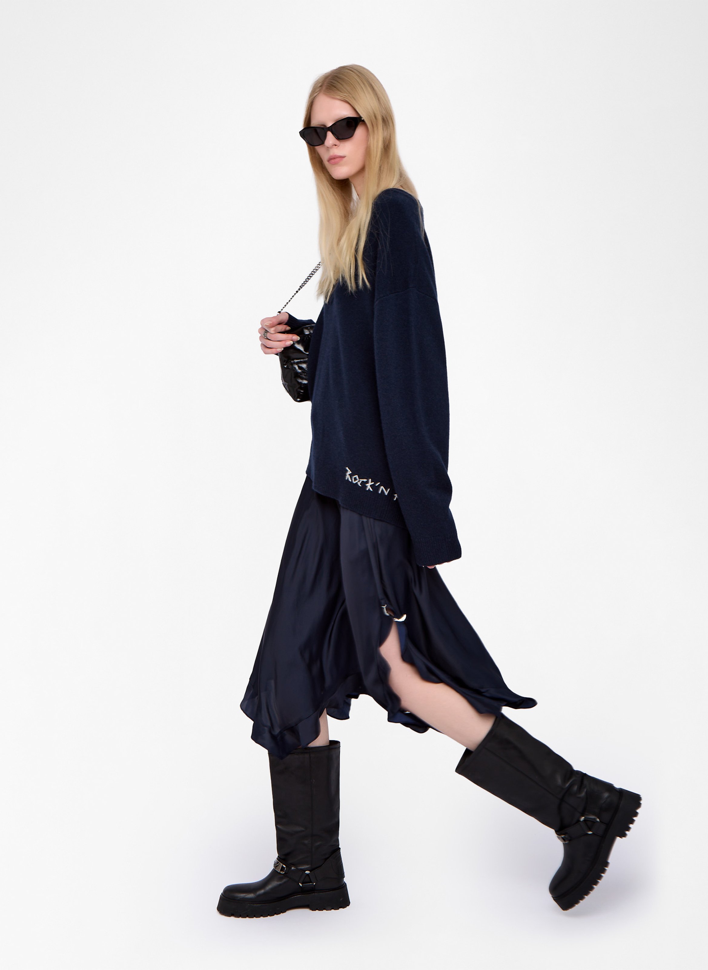 Jupe longue satinée jeto ZADIG&VOLTAIRE Bleu