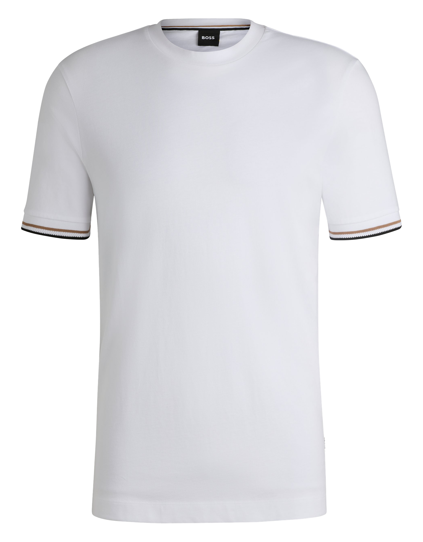 Tee-shirt col rond en coton BOSS Blanc