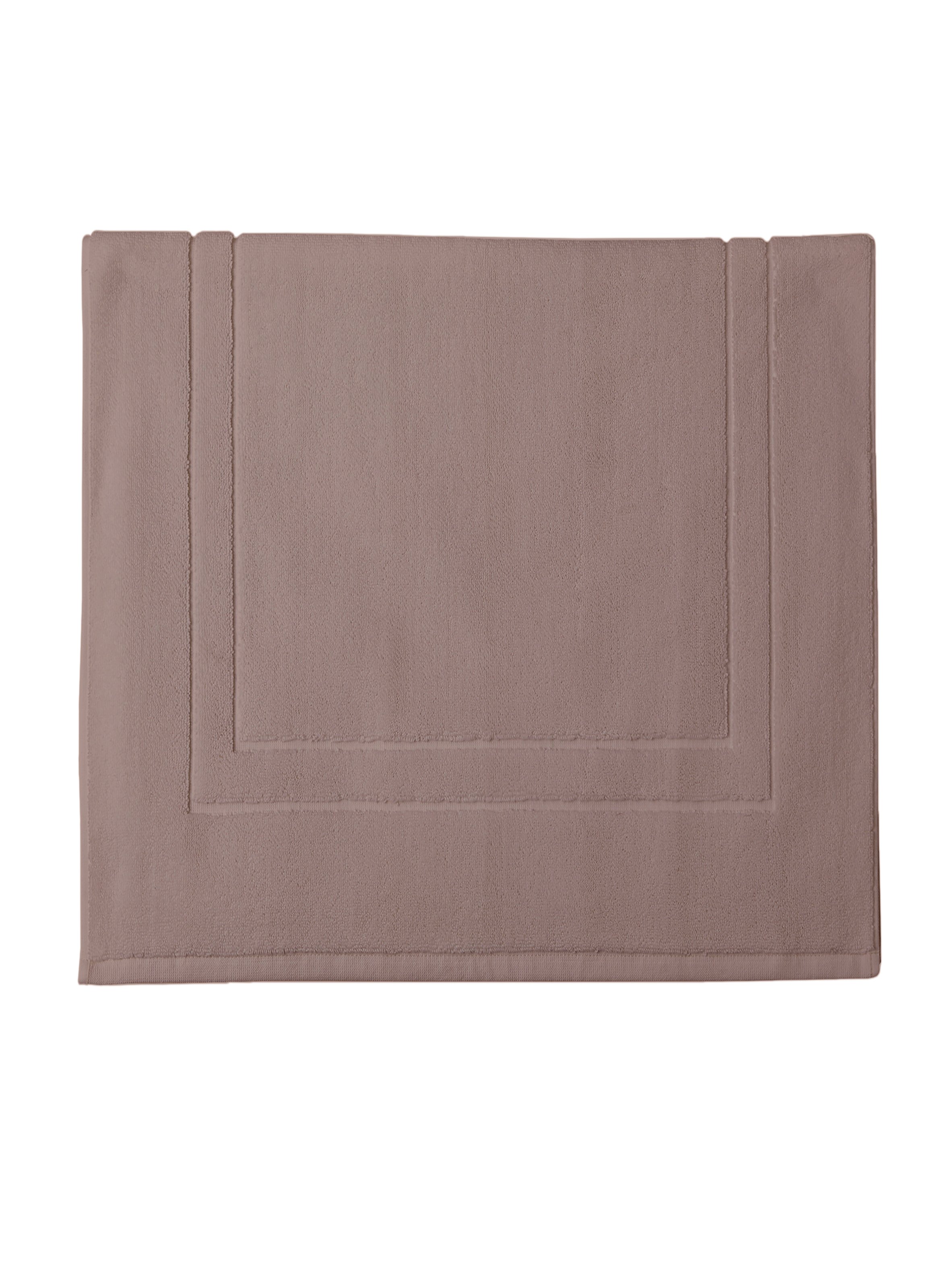 Tapis de bain uni en coton biologique, ess-cadre  Marron gazelle