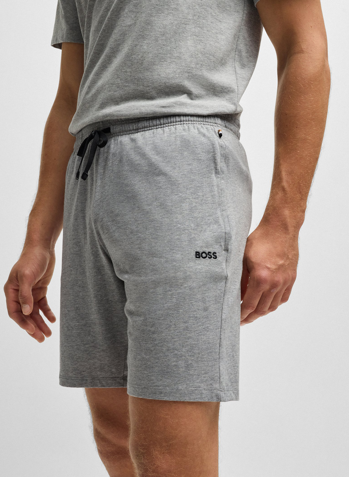 Short de pyjama en coton mélangé BOSS Argent