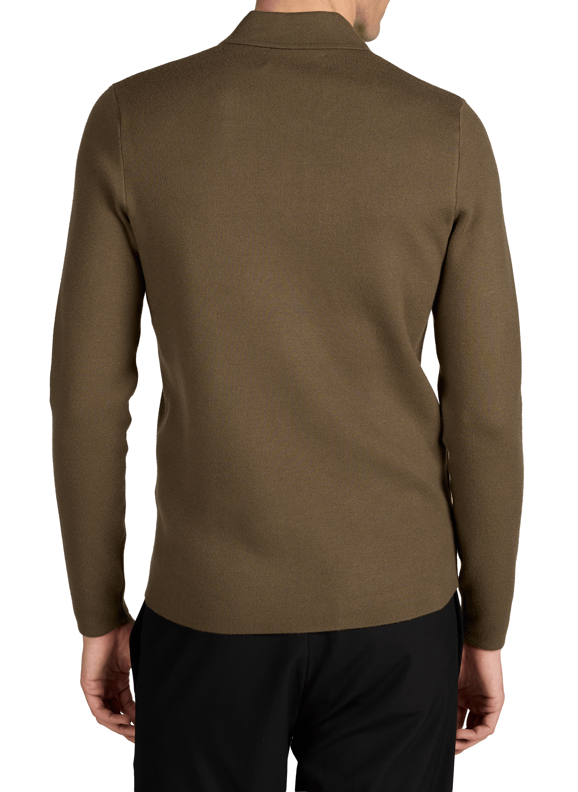 Solid color flat collar zip-up sweater. SAMSOE SAMSOE Beige