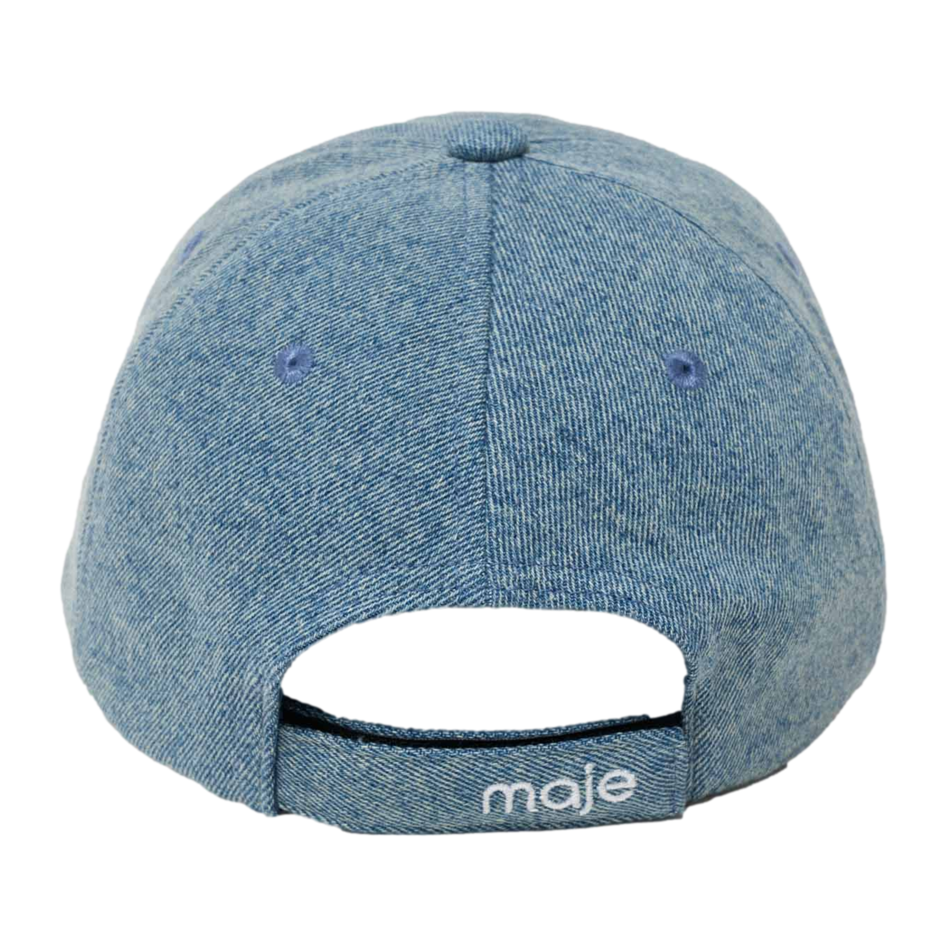 Casquette en denim brodée MAJE Bleu