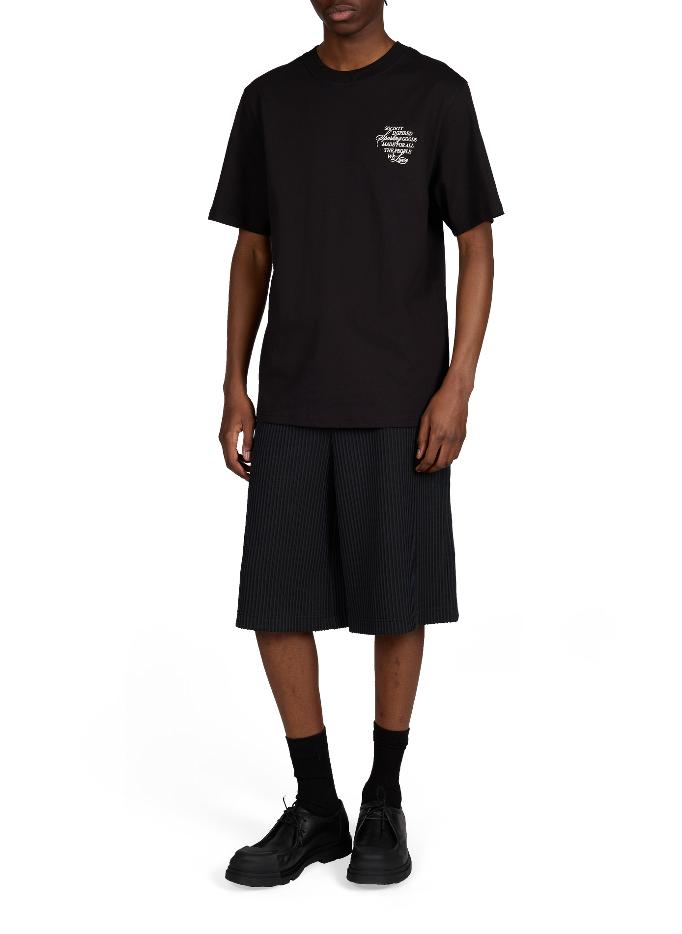 Printed Ben Faience T-shirt in organic cotton LES DEUX Black