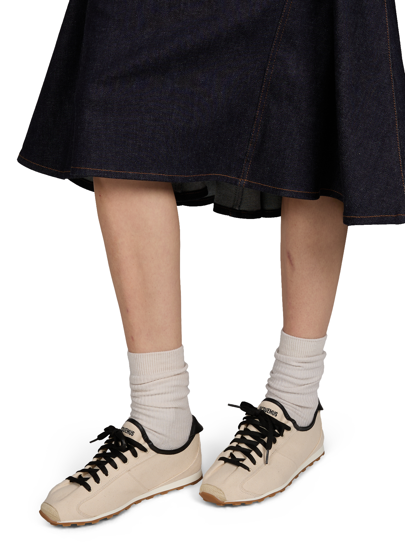 Leather Tennis Sneakers JACQUEMUS Beige