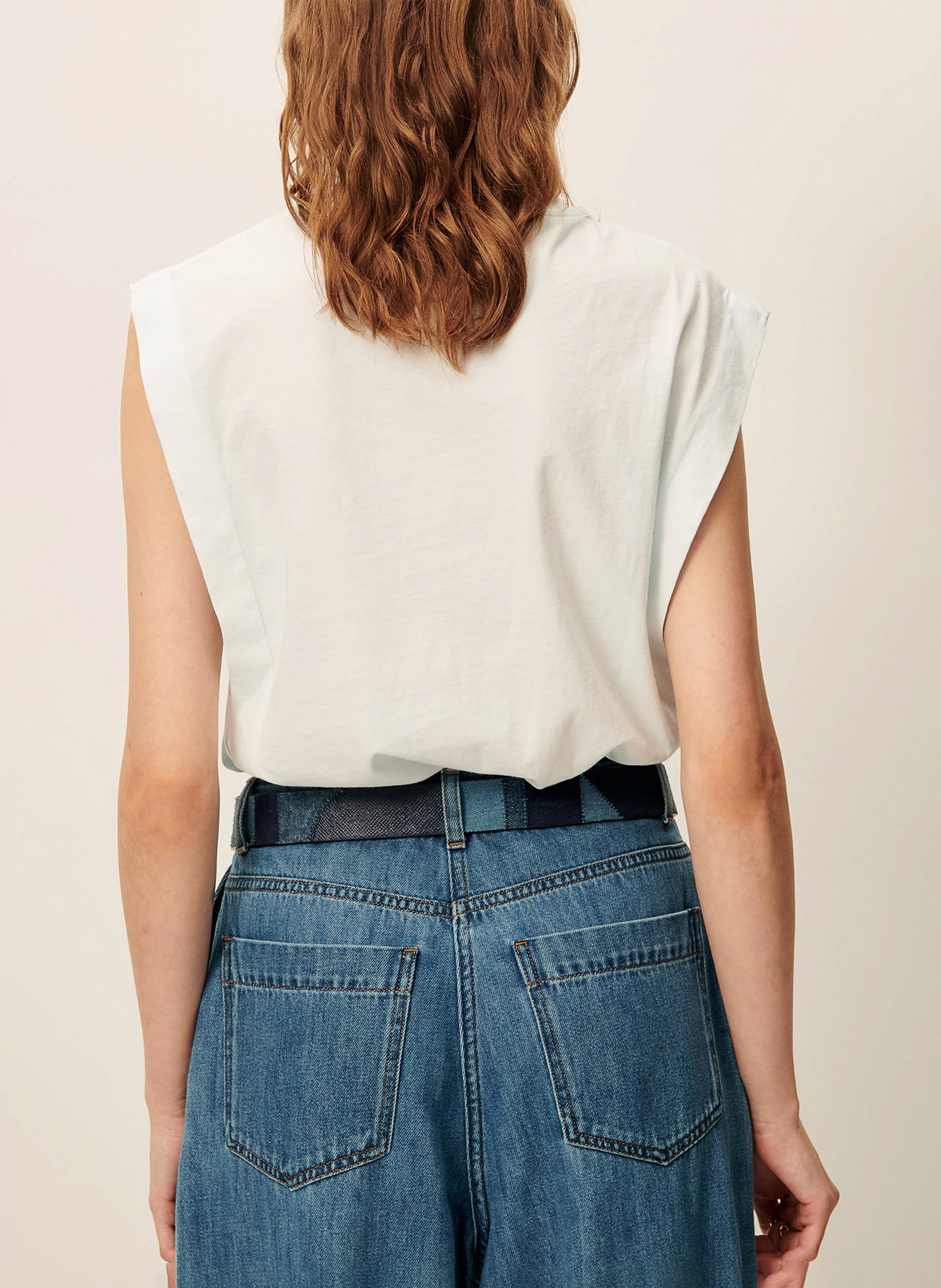 Tee-shirt col rond en coton orlando SESSUN Bleu