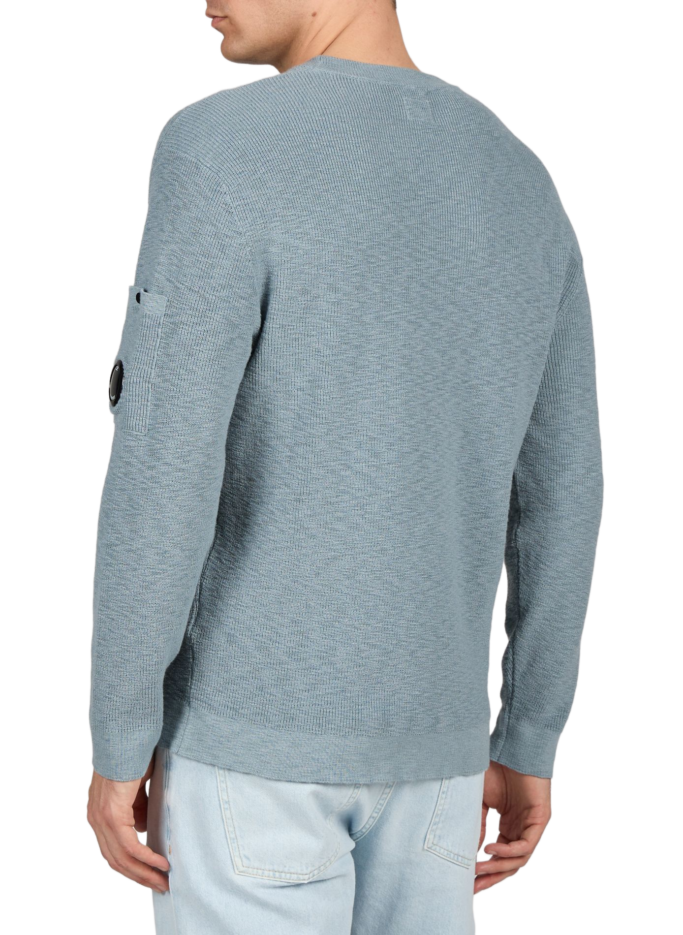 Straight round neck sweater in blended cotton CP COMPANY Blue