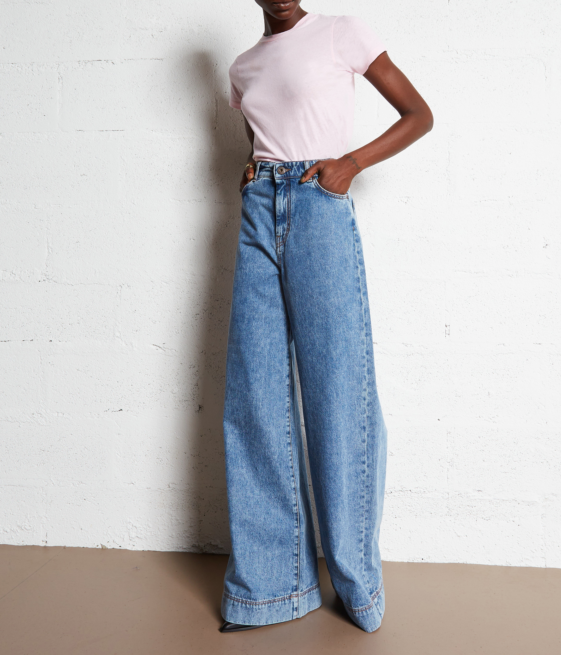 Tee-shirt col rond en coton gamipy AMERICAN VINTAGE Rose
