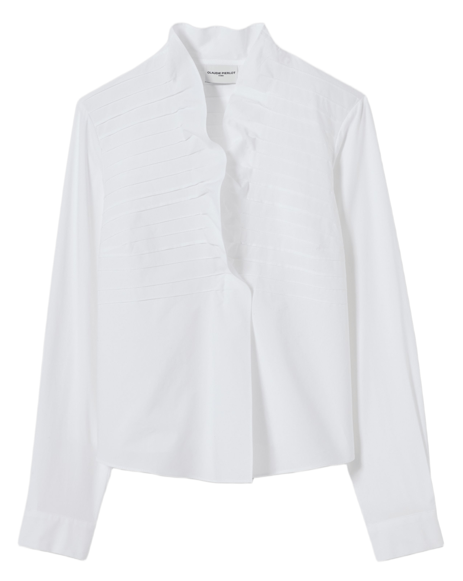 Chemise droite plissée unie CLAUDIE PIERLOT Blanc