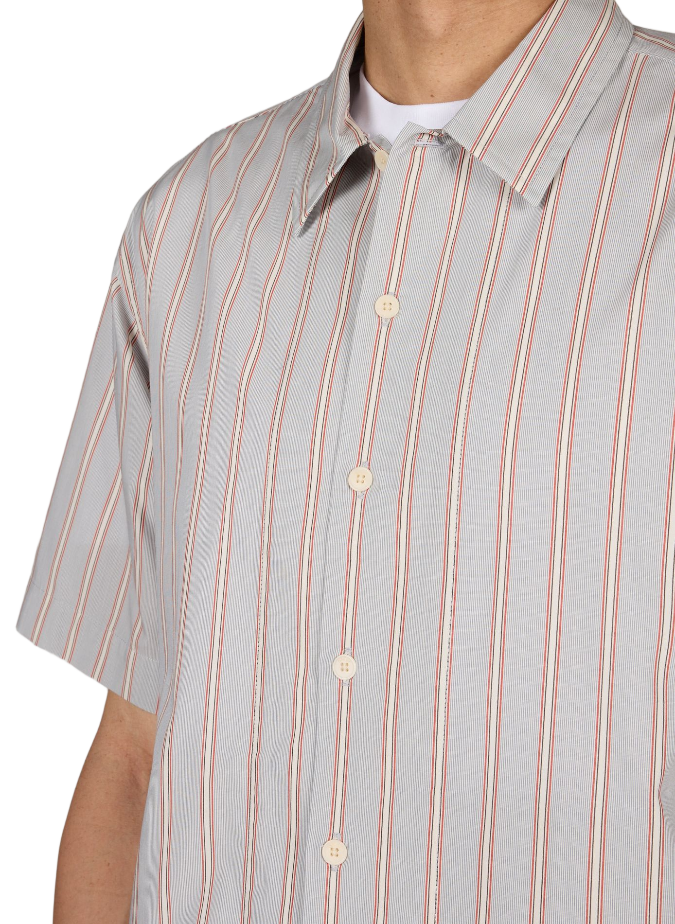 Reed striped shirt in a blend of cotton and linen NN.07 Multicolour
