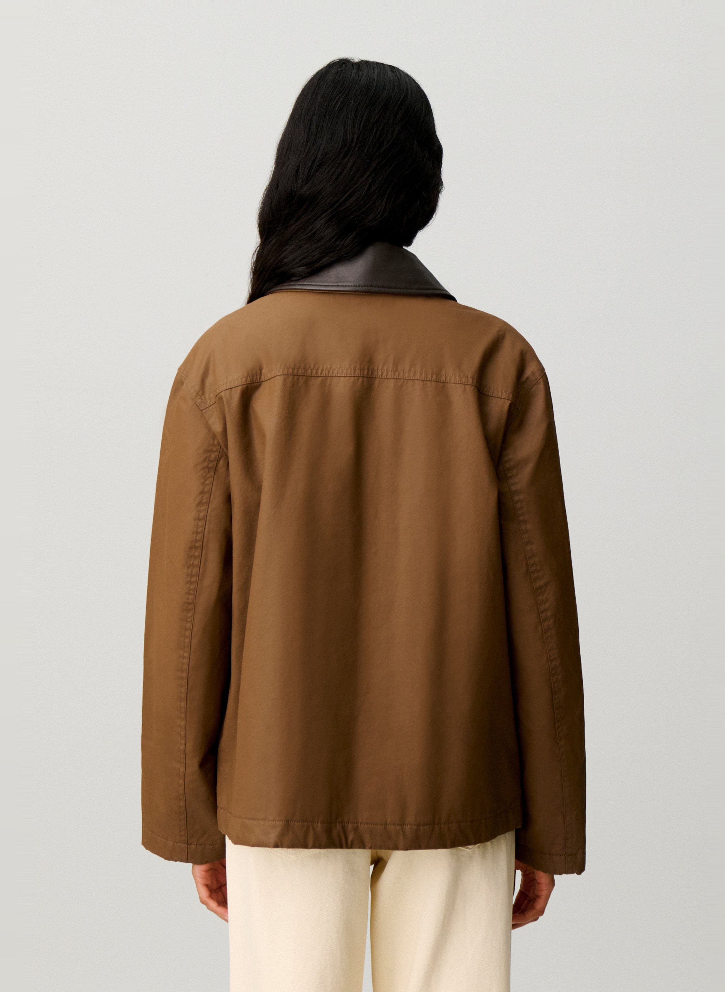 Veste droite col classique en coton CLAUDIE PIERLOT Marron