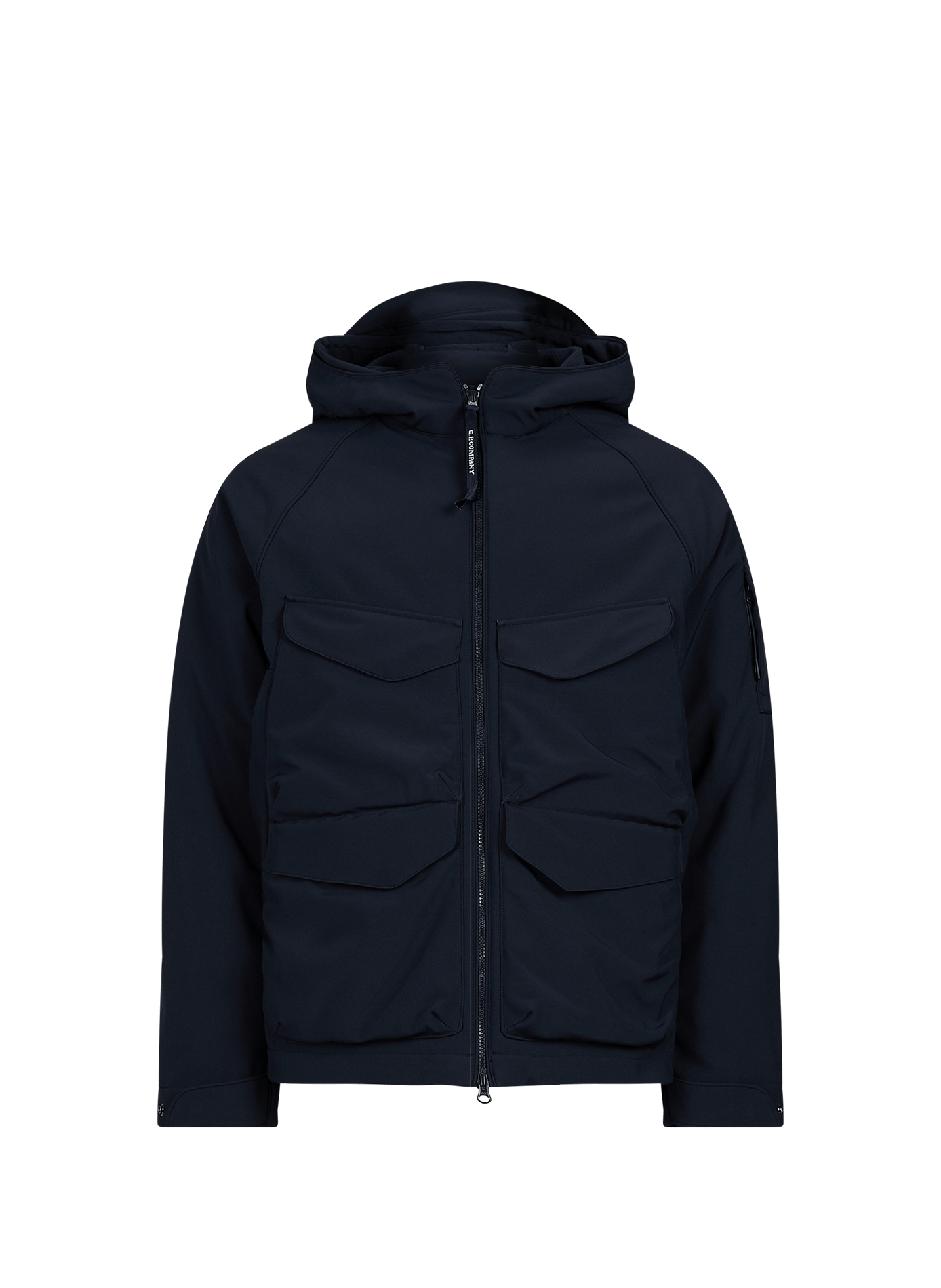 Parka à capuche avec écusson logo CP COMPANY Bleu