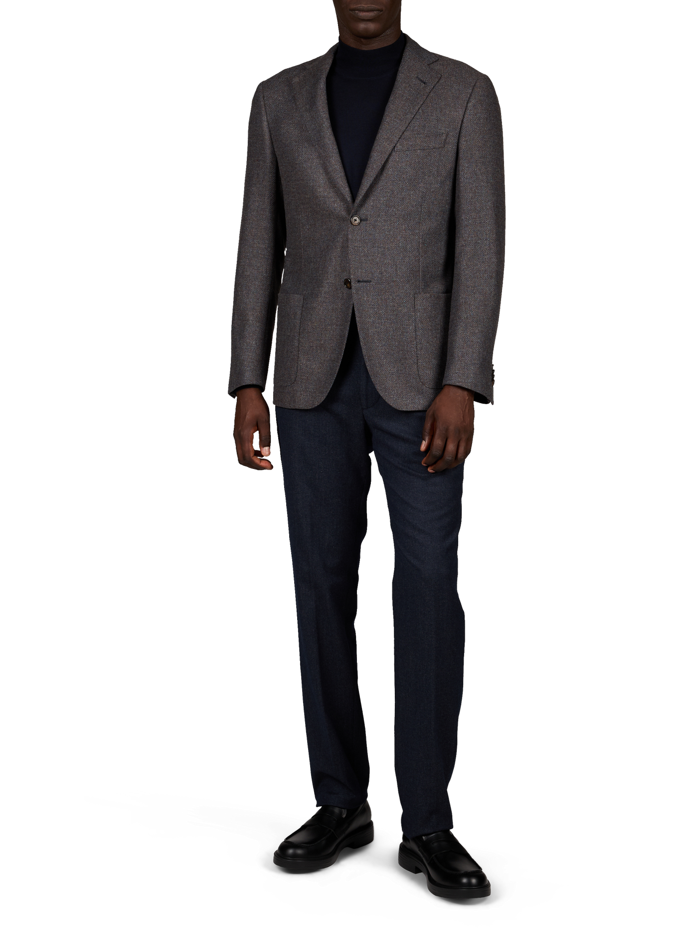 Blazer droit en laine et cachemire CORNELIANI Bleu