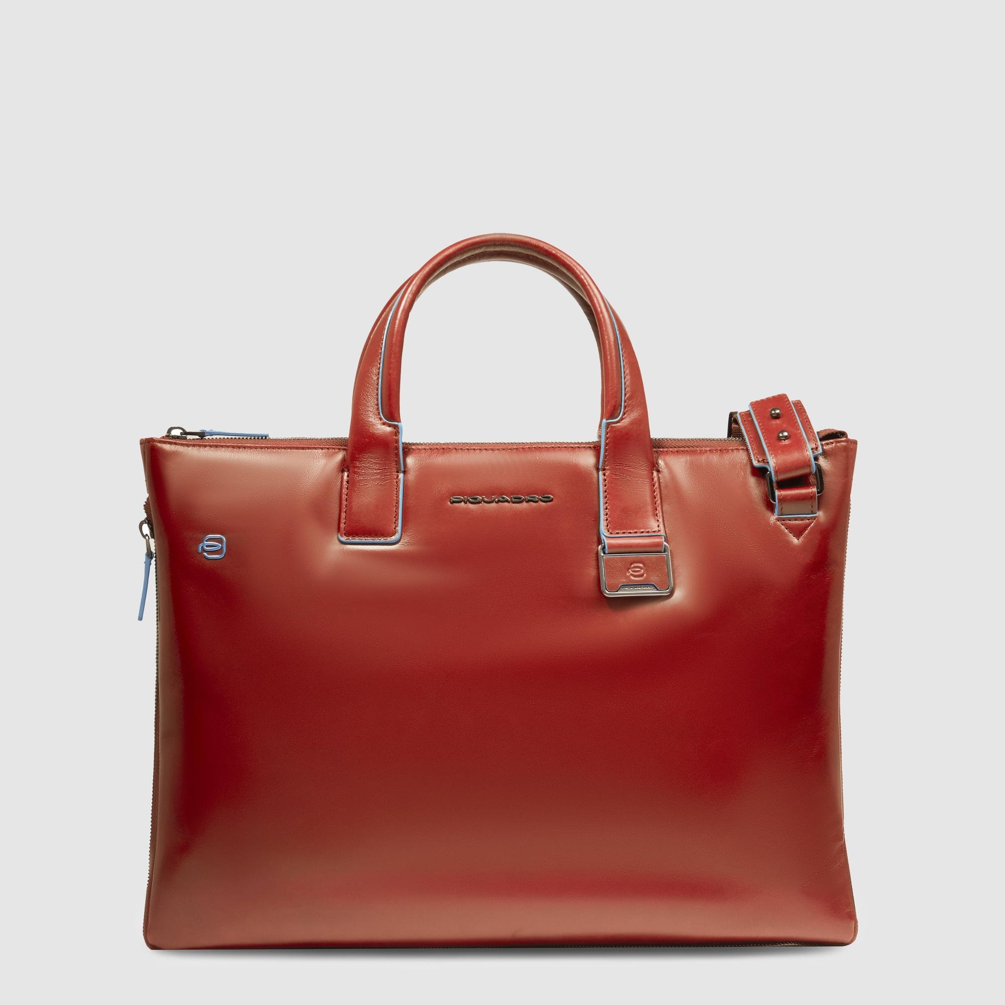 Slanke laptoptas 15,6", uitbreidbaar PIQUADRO Bruin