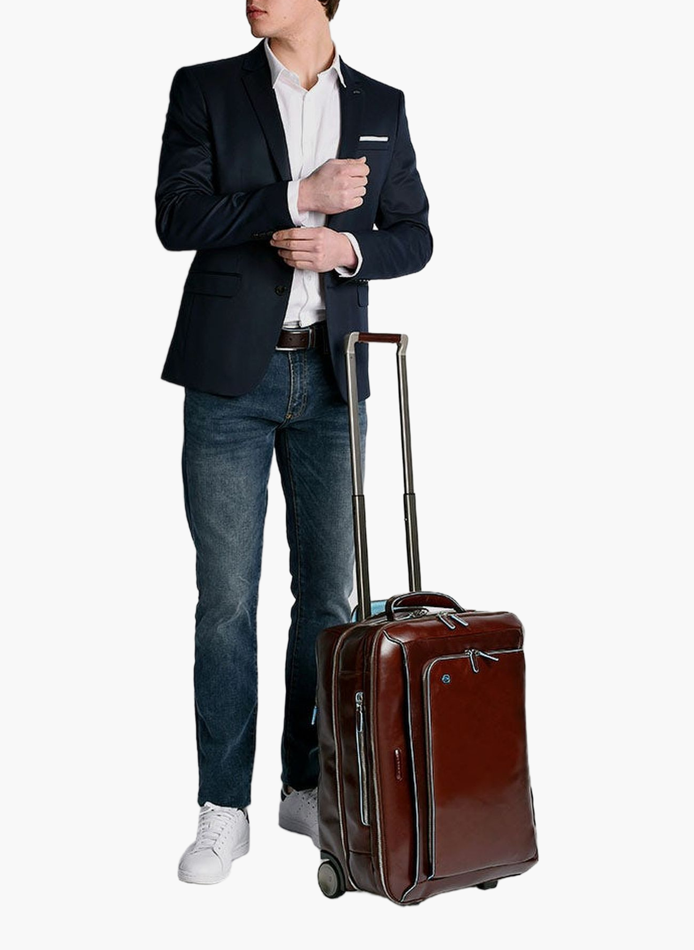 Valise à roulettes cabine avec coque à vêtements | Rouge PIQUADRO Homme