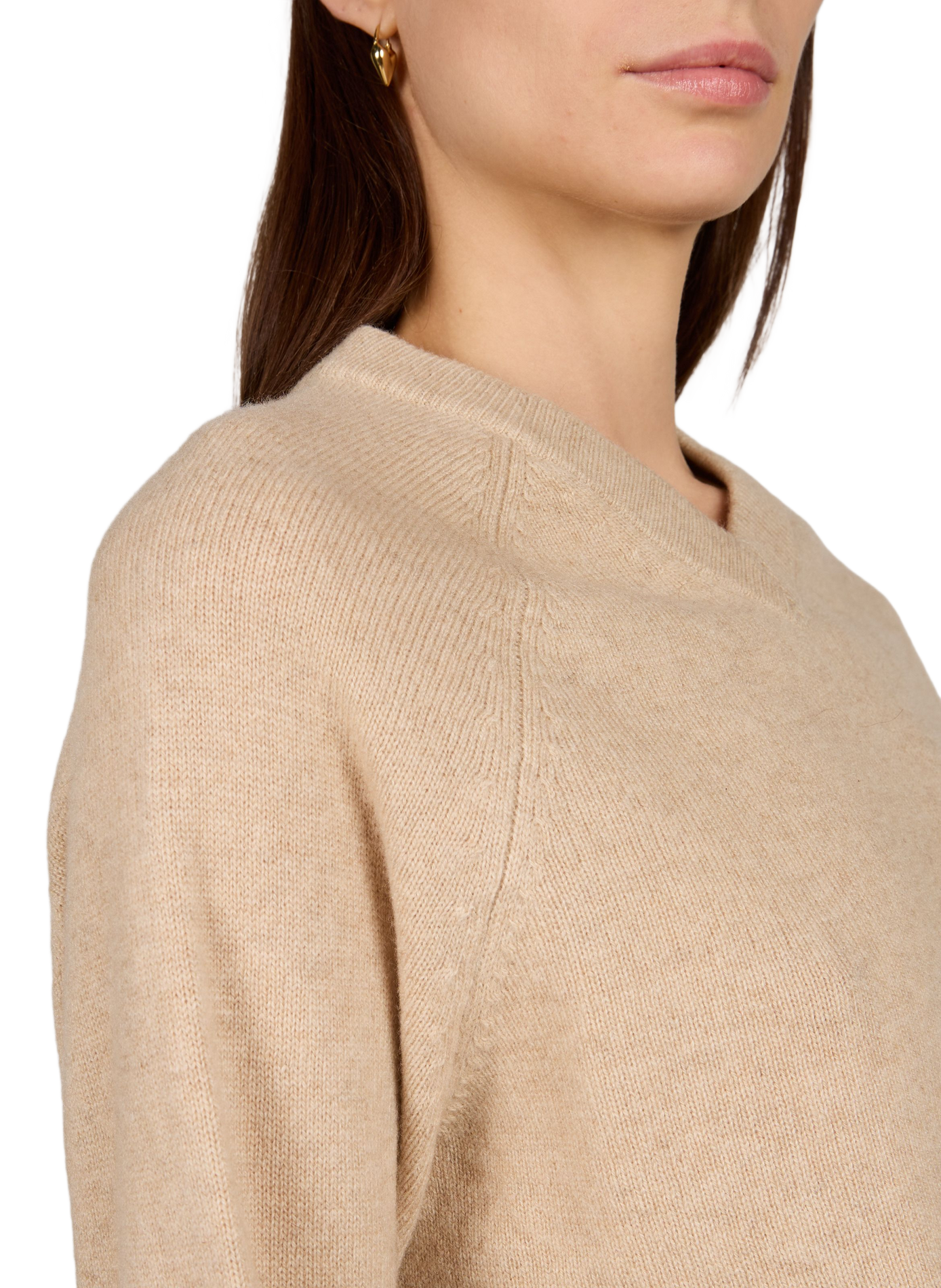 Weiter V-Ausschnitt-Pullover aus Kaschmir. MAX MARA WEEK END Beige