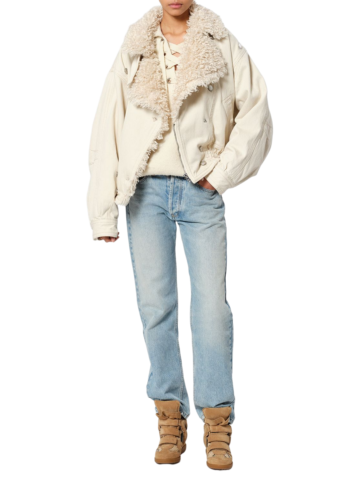 Keil-Sneaker Bekett aus Veloursleder ISABEL MARANT Beige