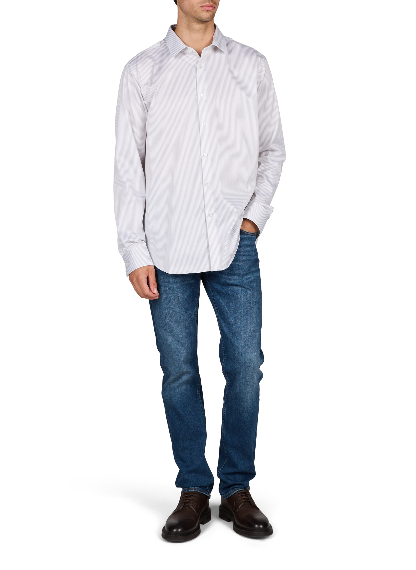 Slim fit shirt in blended cotton CALVIN KLEIN Beige