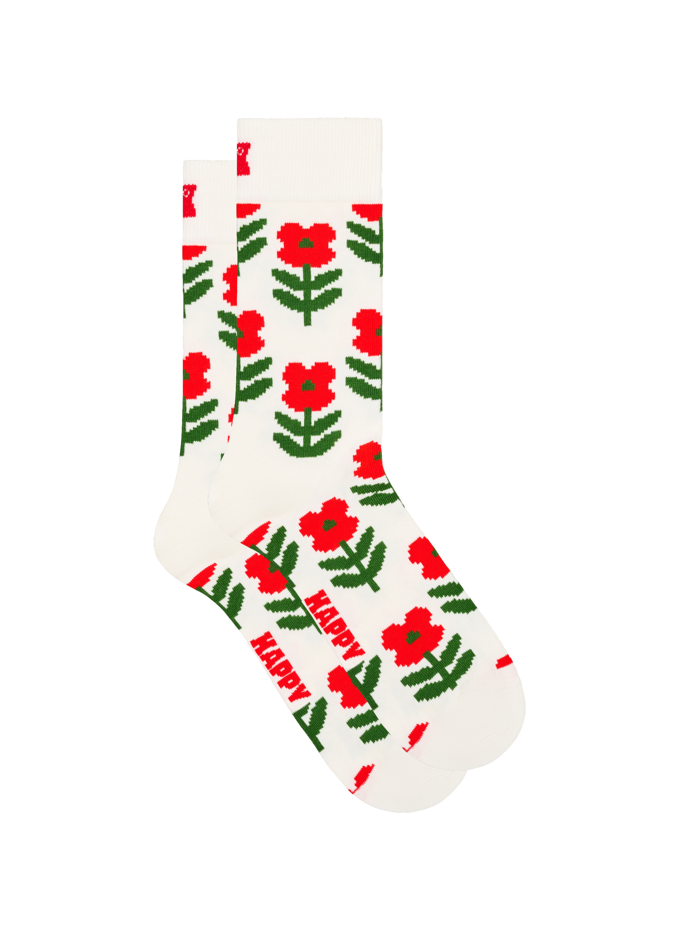 Chaussettes motif fleurs en coton mélangé HAPPY SOCKS Blanc