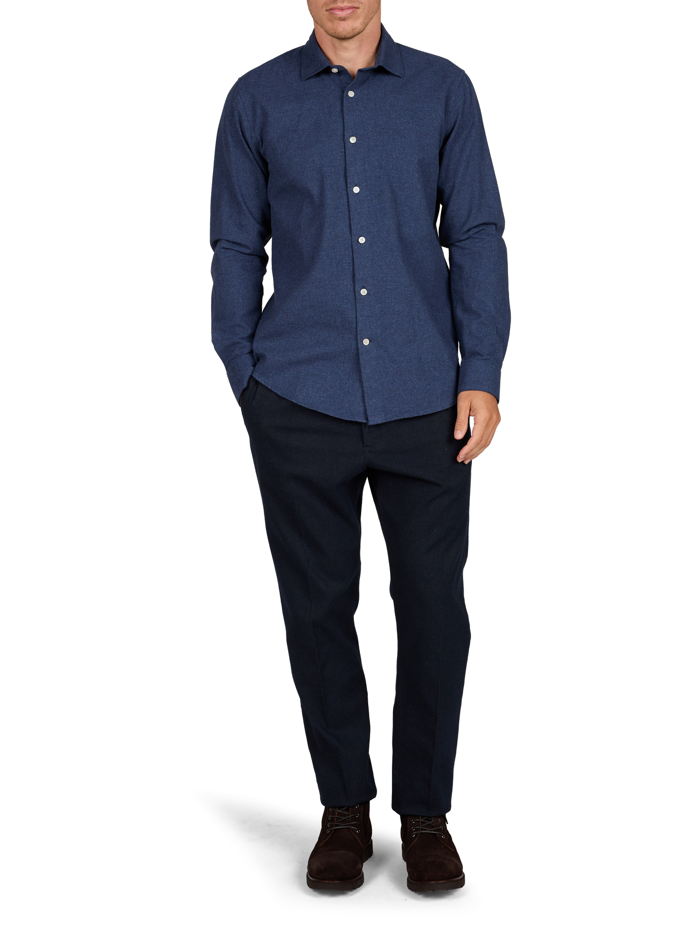 Gerade geknöpftes Hemd uni LAFAURIE Blau