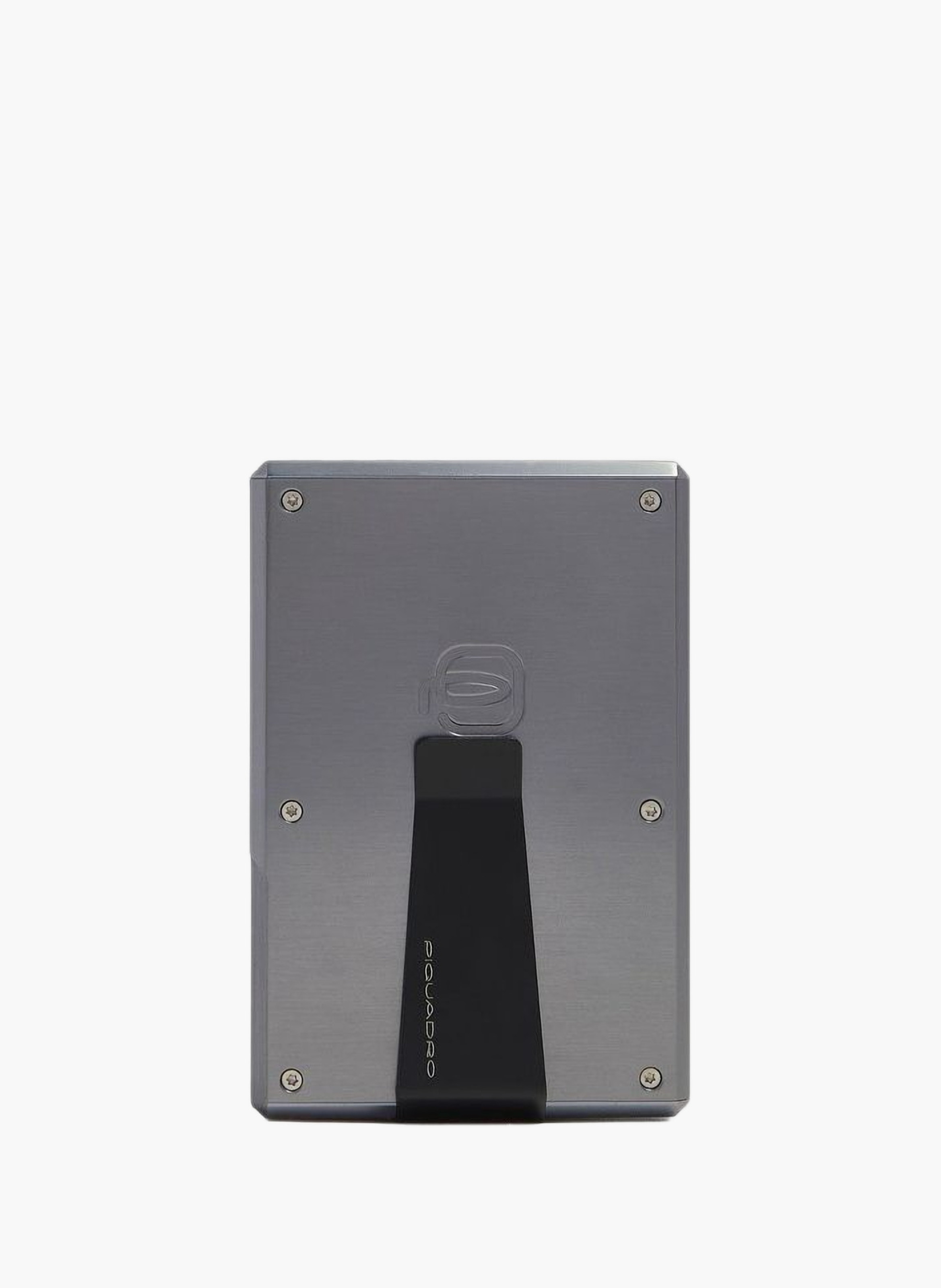Magsafe® card holder in aluminum and leather PIQUADRO Black