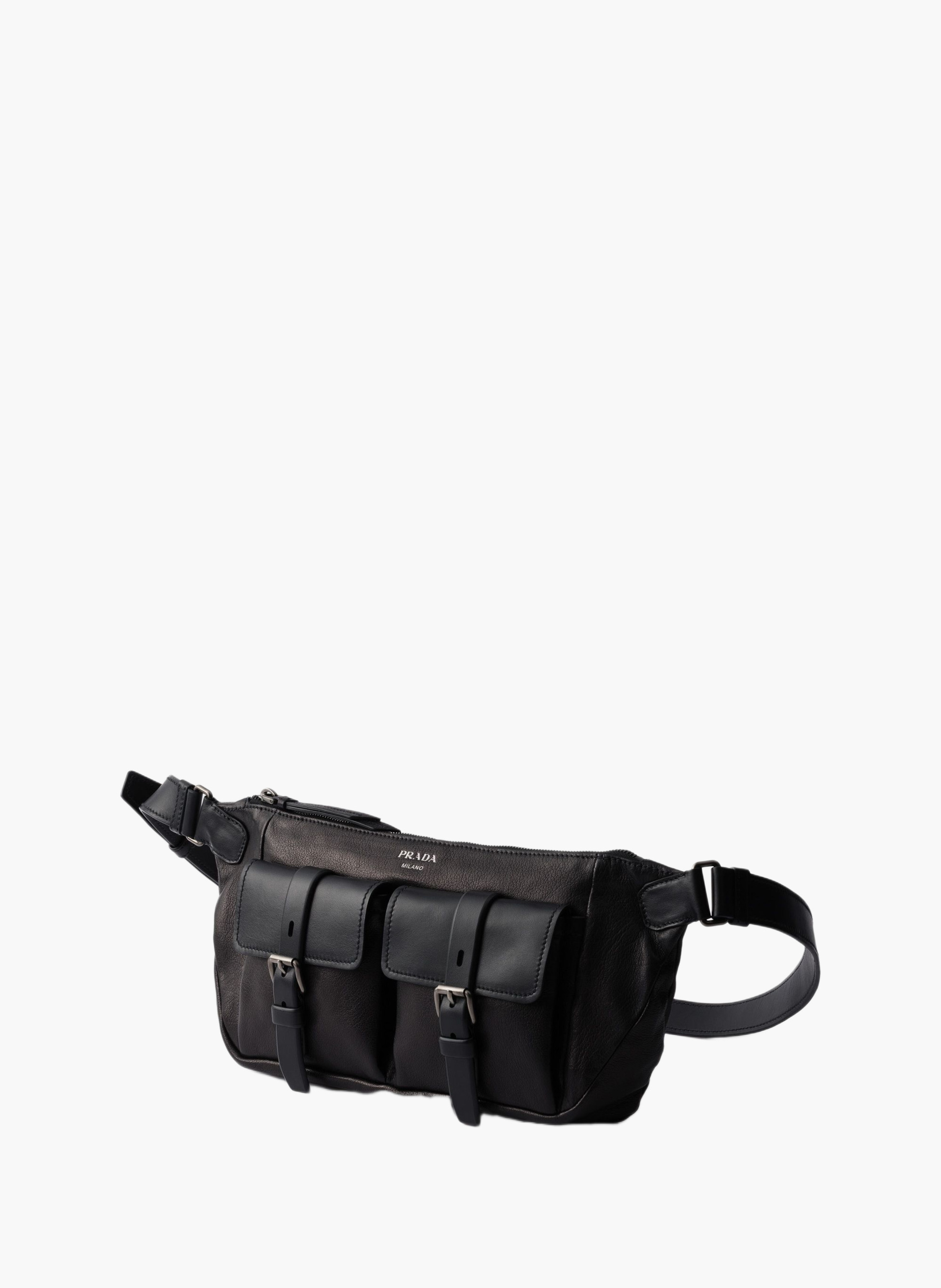 Sac porté épaule prada route en cuir PRADA Noir