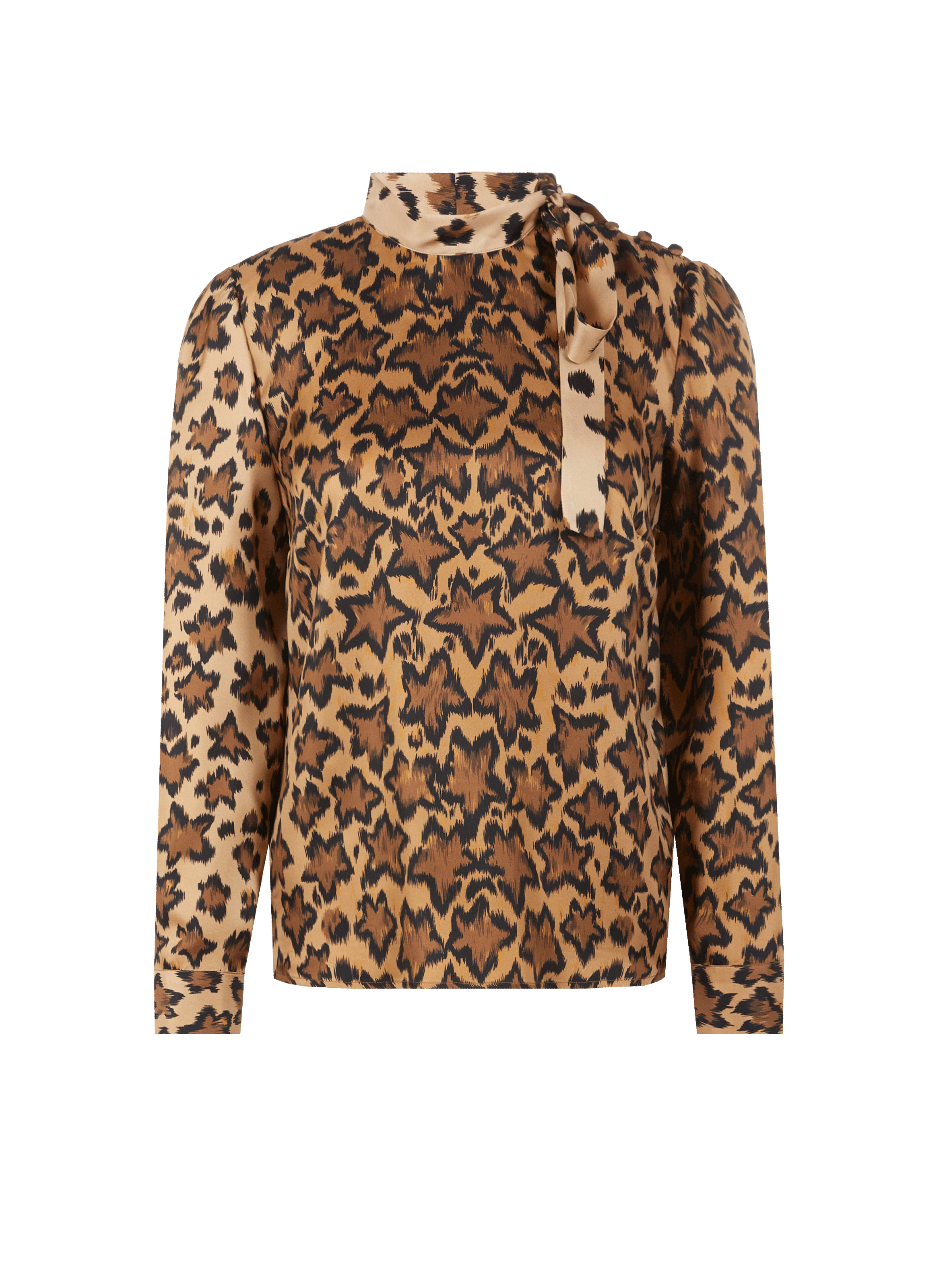 Blouse imprimé léopard étoilé en soie