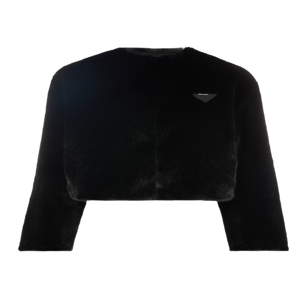 Shop Prada Aspen Short Jacket In Black