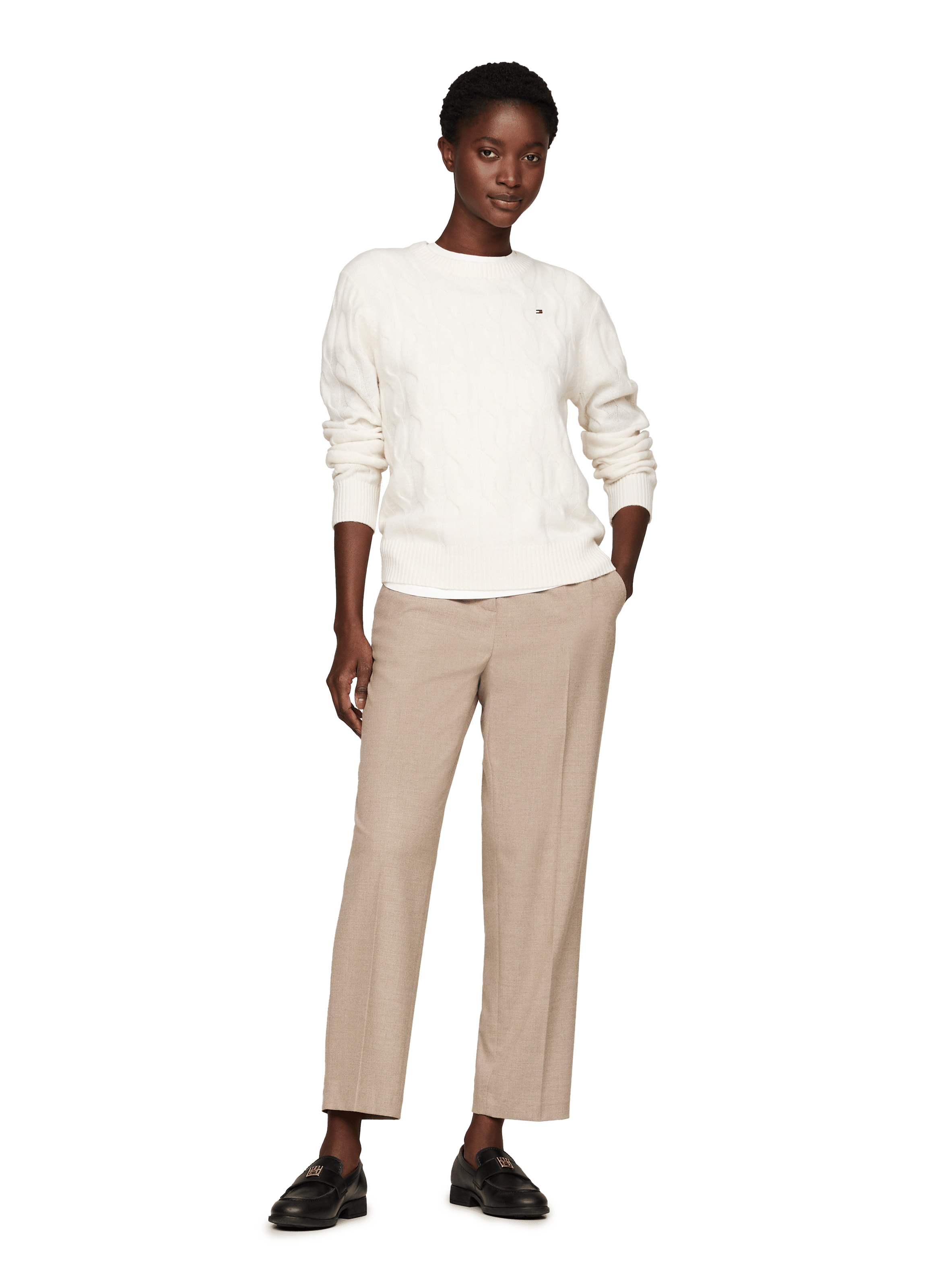 Gestrickter Wollpullover TOMMY HILFIGER Beige