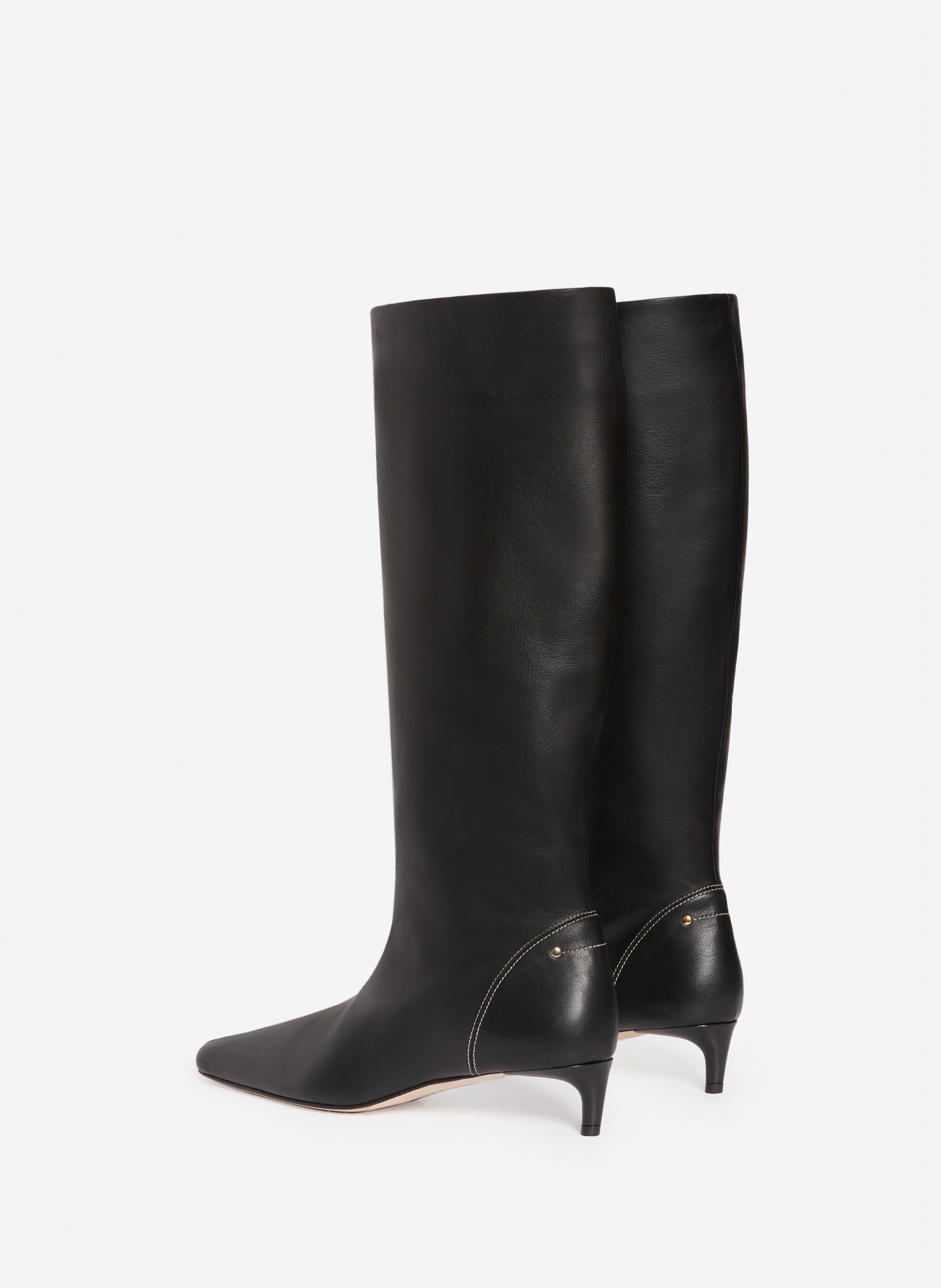 Bottes hautes cuir noir daily VANESSA BRUNO Noir