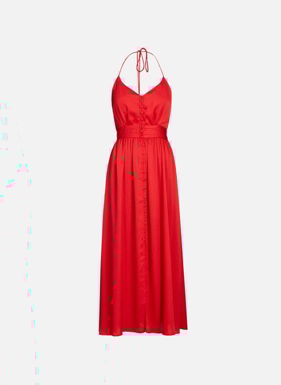 Robe longue boutonnée Caline Rose by SUNCOO SUNCOO Robe longue boutonnée Caline Rose