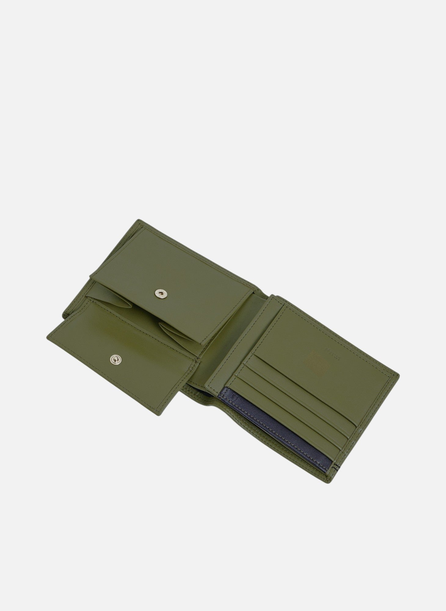 Portefeuille à rabat 2 volets martin en cuir lisse LE TANNEUR Vert