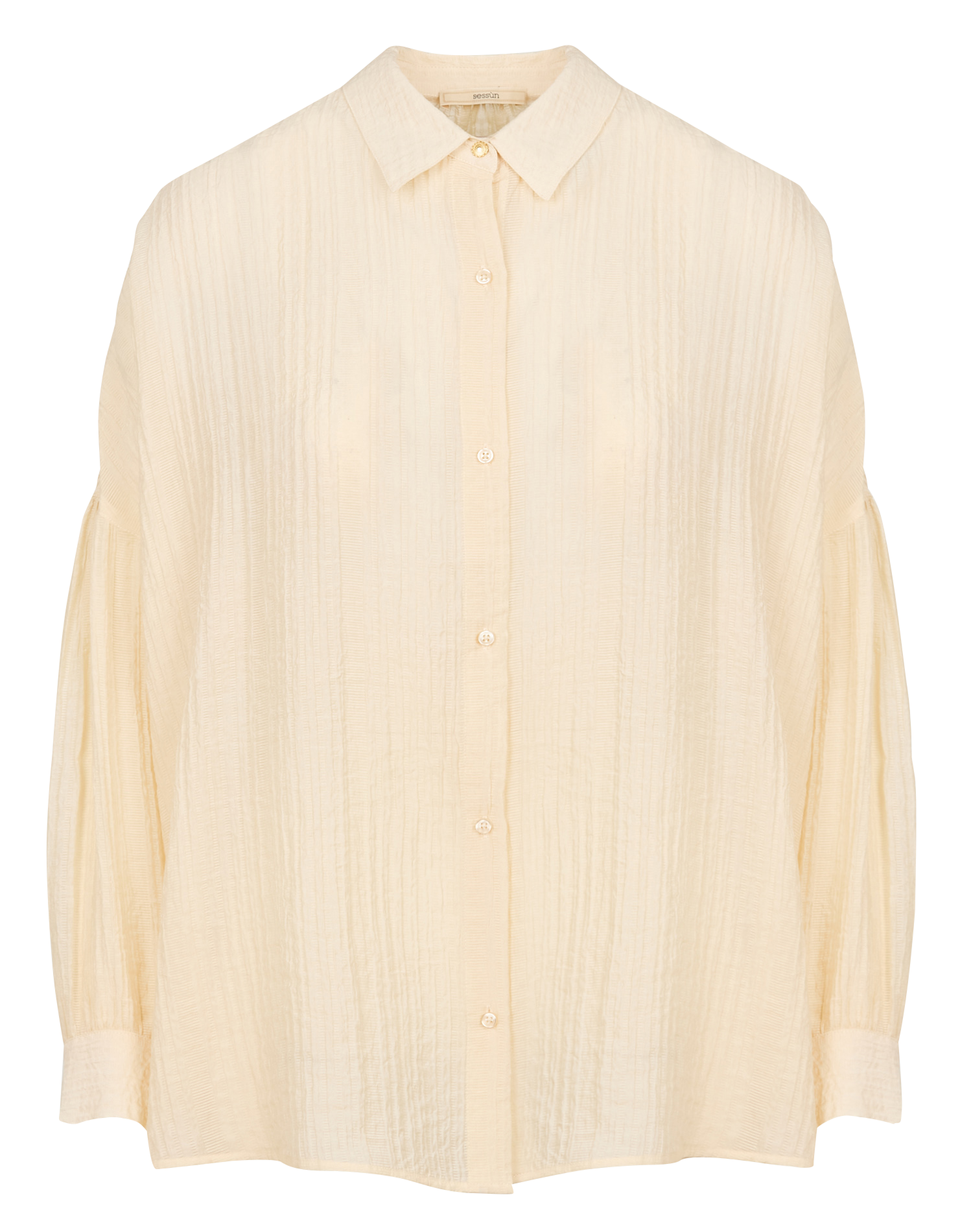Chemise col classique oversize en coton botan SESSUN Beige