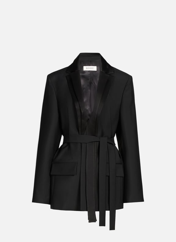 Suit jacket with satin lapels Black by ROHE FRAMES ROHE FRAMES Suit jacket with satin lapels Black