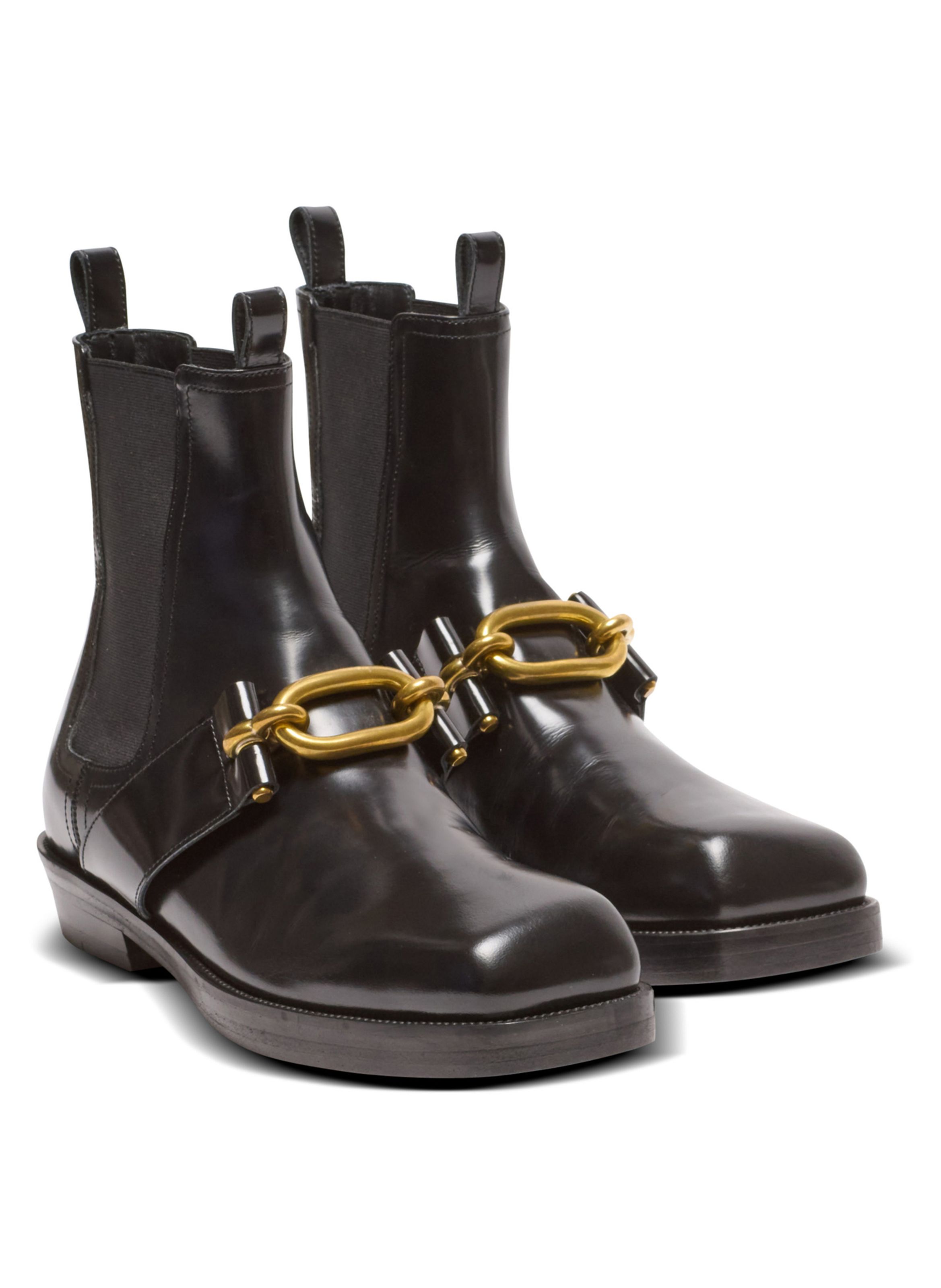 Boots chelsea sync en cuir glacé BALMAIN Noir