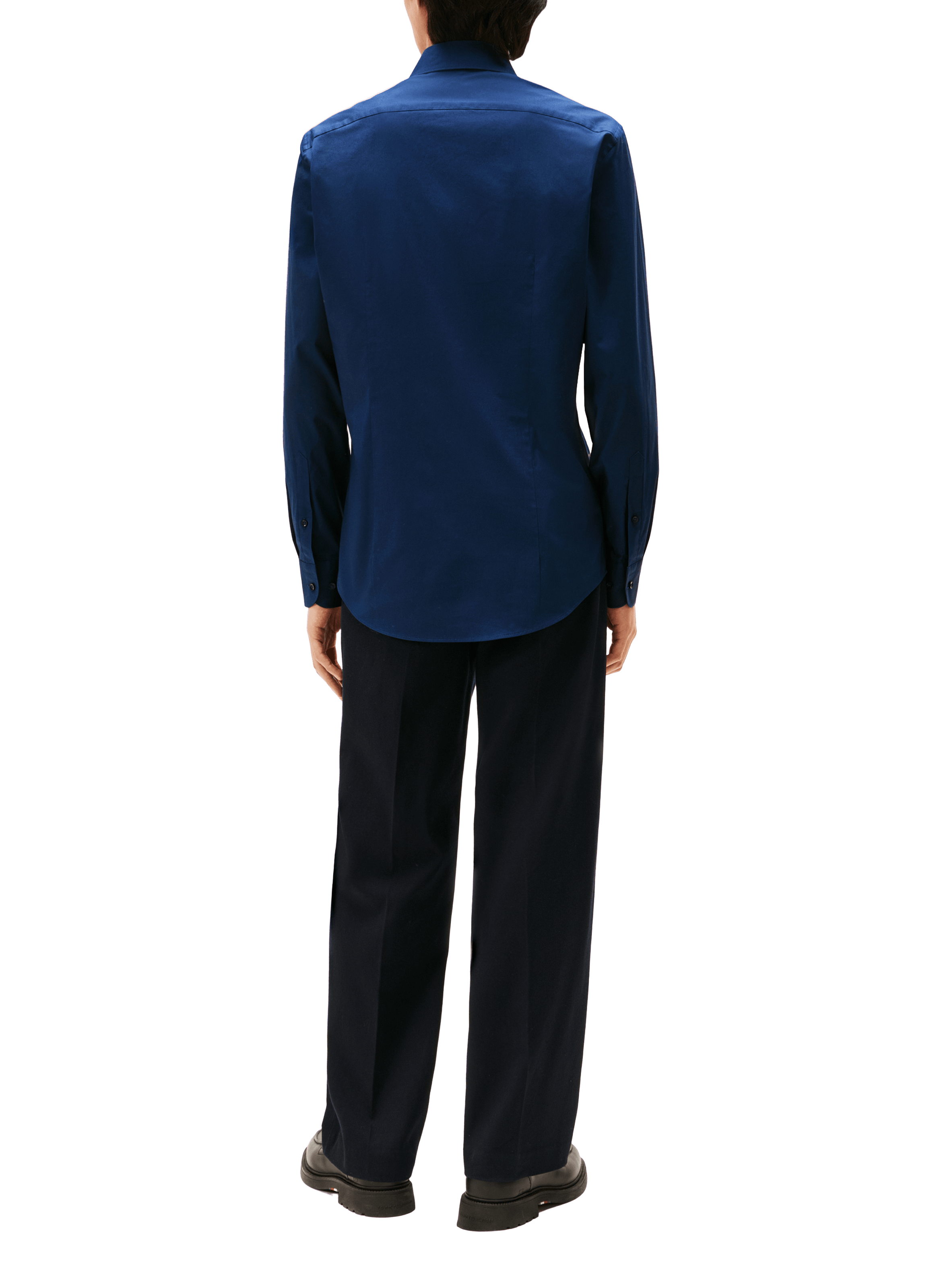 Slim cotton-blend shirt TOMMY HILFIGER Blue