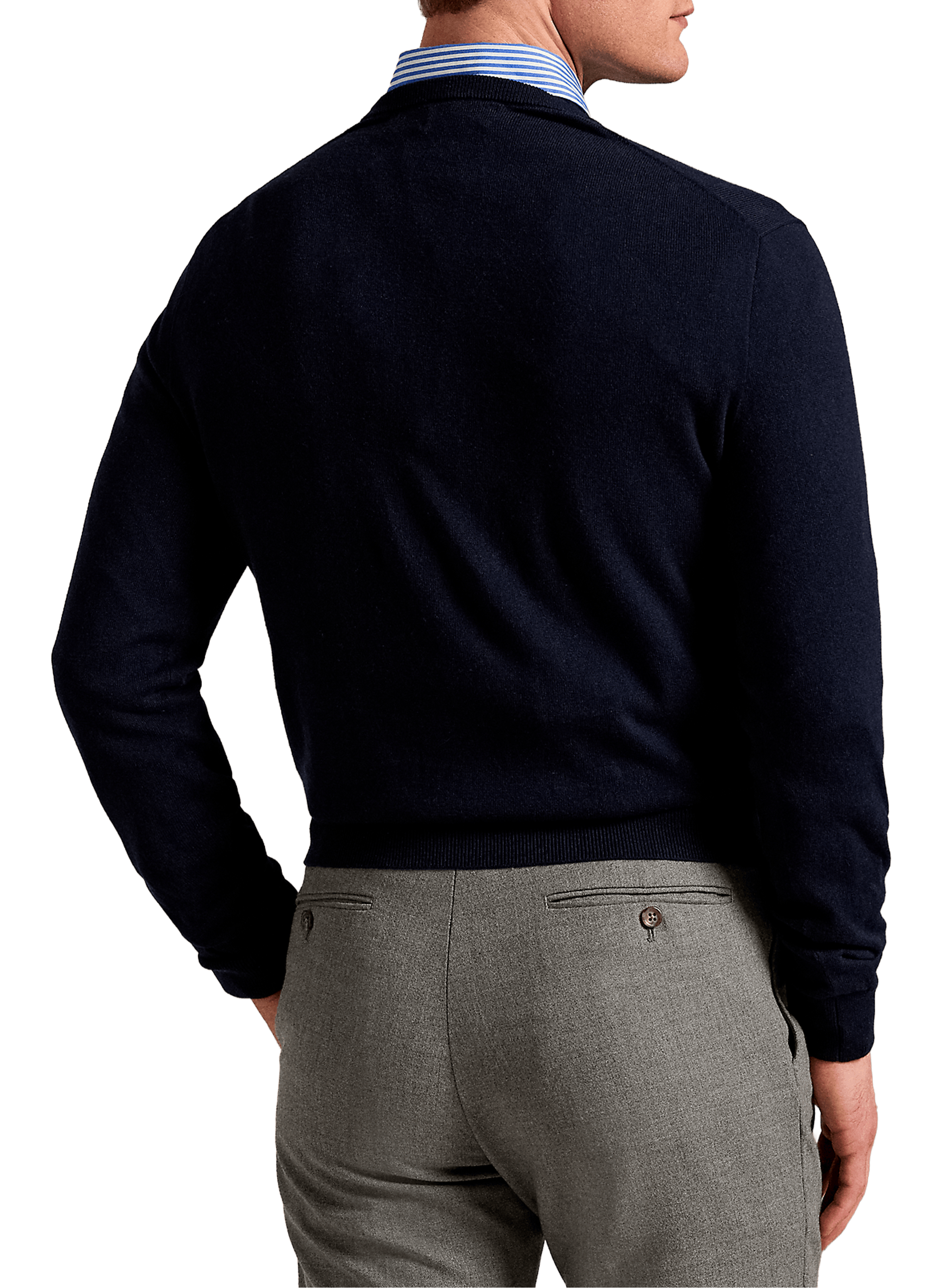 Straight embroidered sweater in cotton and cashmere blend POLO RALPH LAUREN Blue
