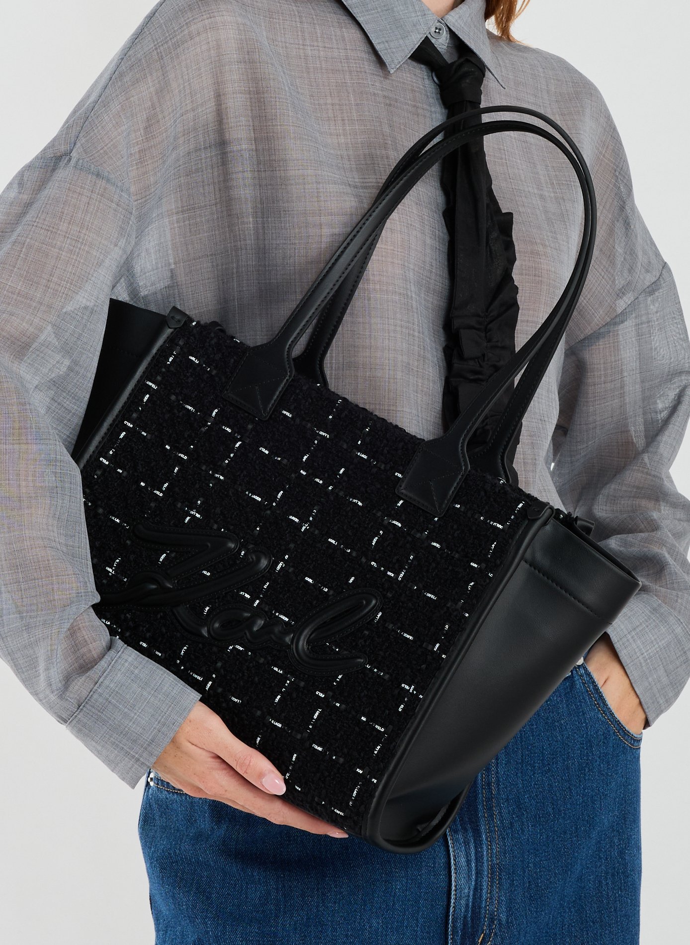 Sac cabas effet tweed en KARL LAGERFELD Multicolore